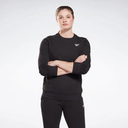 Reebok Women's Reebok Id Small Logo French Terry Crew  In Black REG