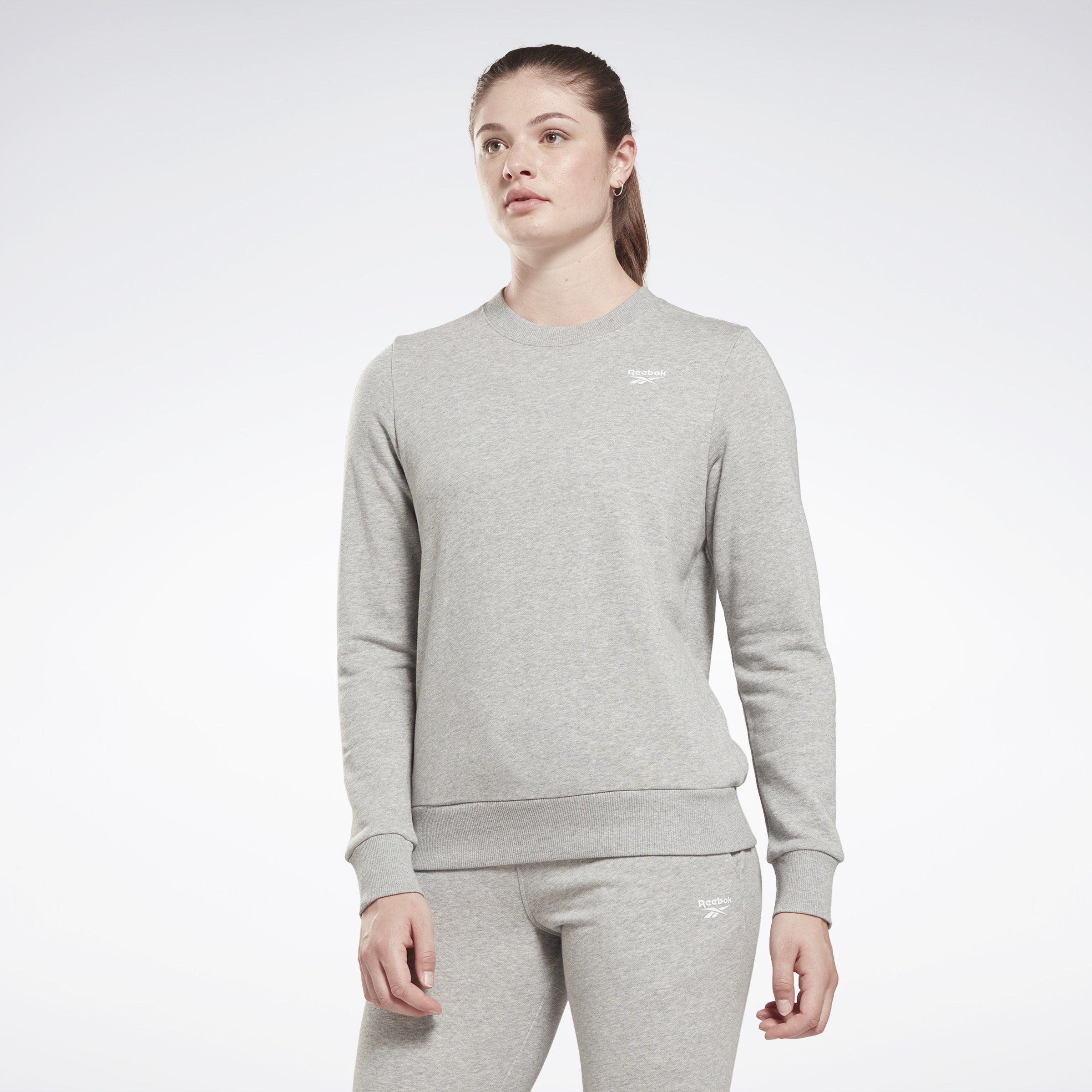 Reebok Women's Reebok Id Small Logo French Terry Crew  In Medium REG
