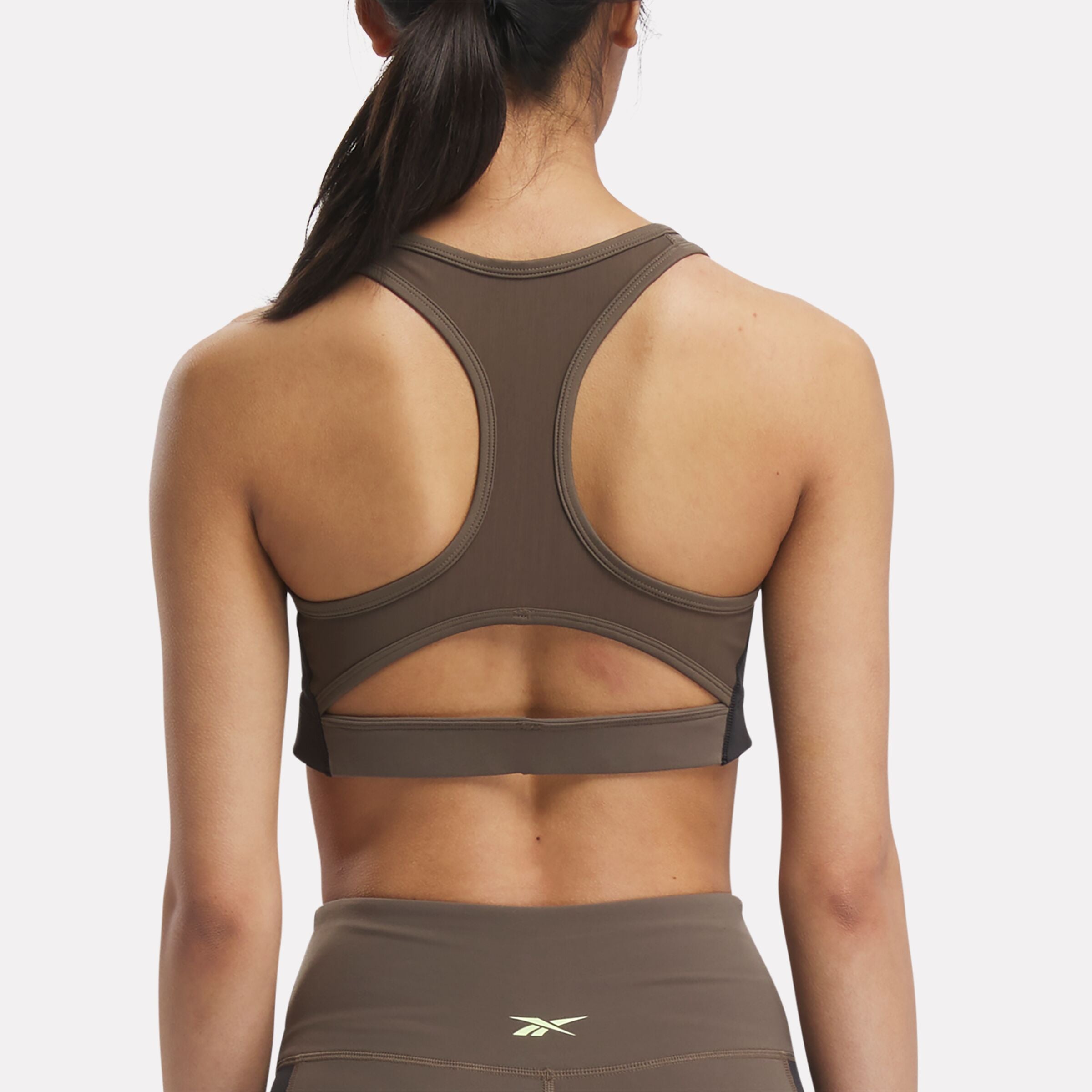 Reebok Women's Lux Racer Padded Bra Colorblocked  In Grout REG
