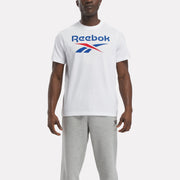Reebok Men's Reebok Identity Stacked Logo T-Shirt  In White REG