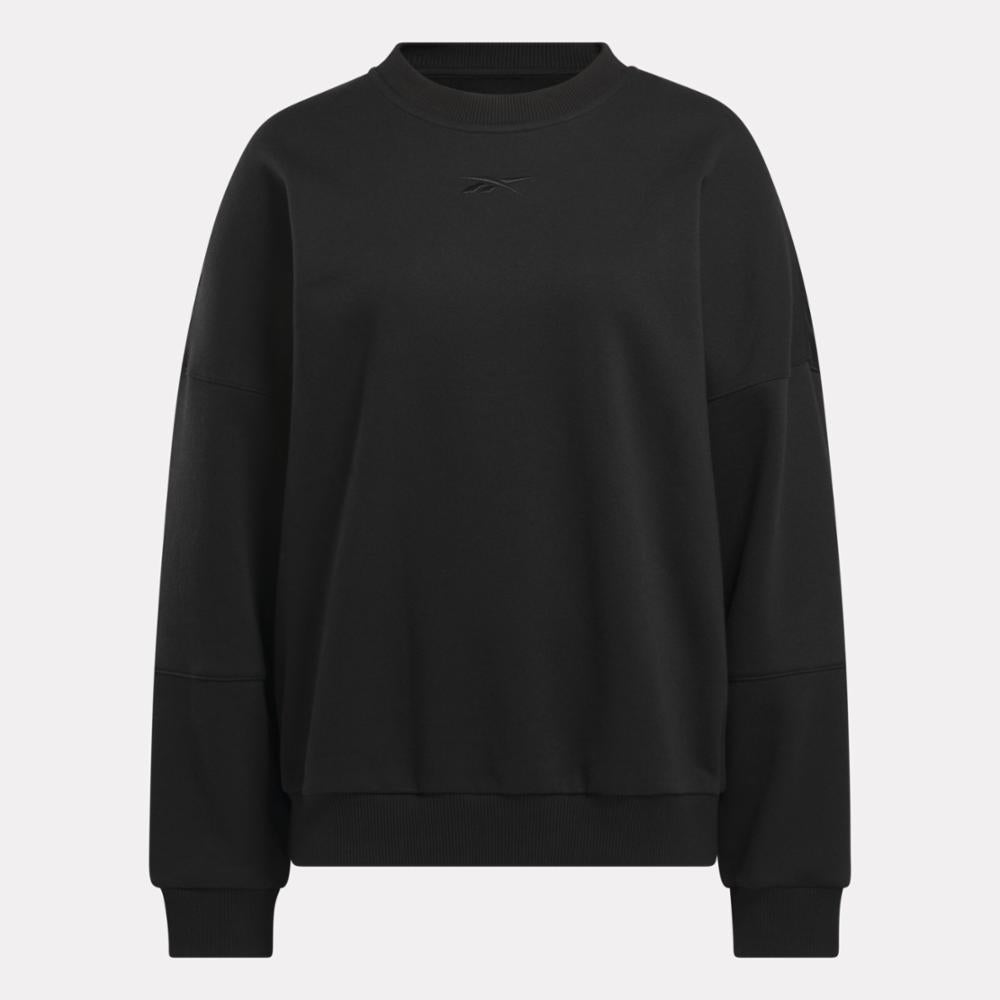 Reebok Women's Lux Oversized Crew  In Black REG