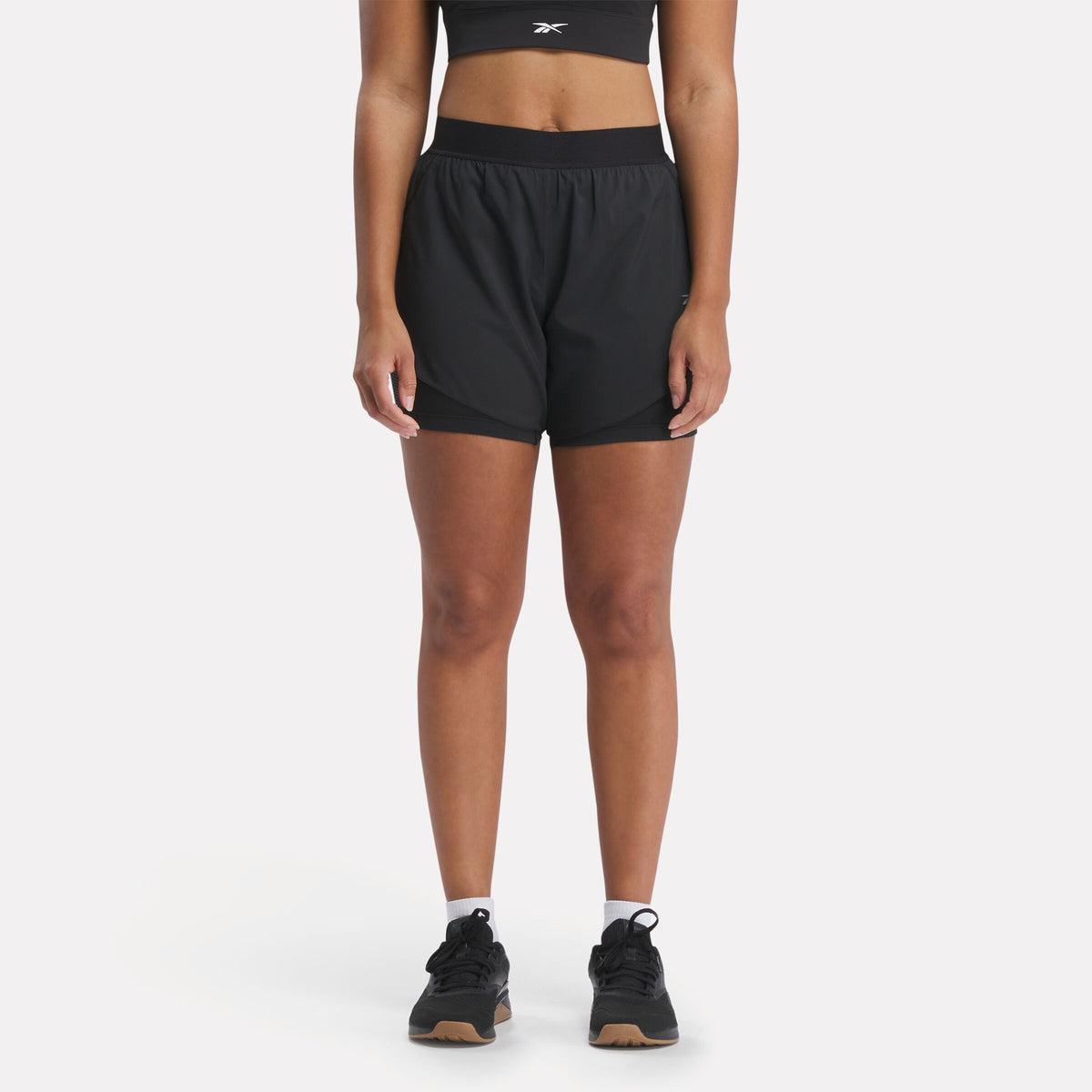 Reebok Women's Running 2 In 1 Short  In Night Black REG