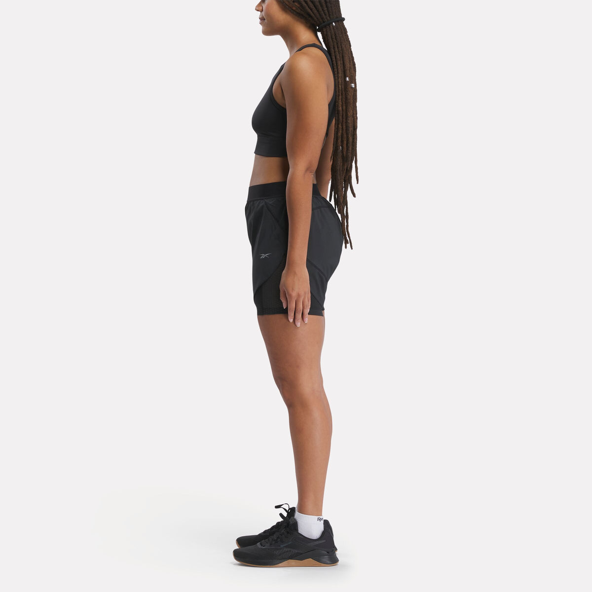Reebok Women's Running 2 In 1 Short  In Night Black REG