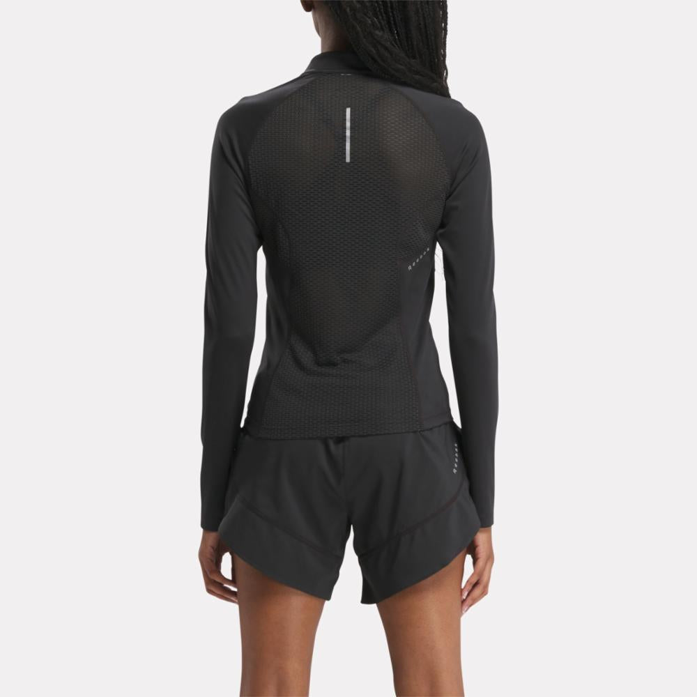 Reebok Apparel  Women's Running 1/4 Zip Reebok Running App Women Black Reg