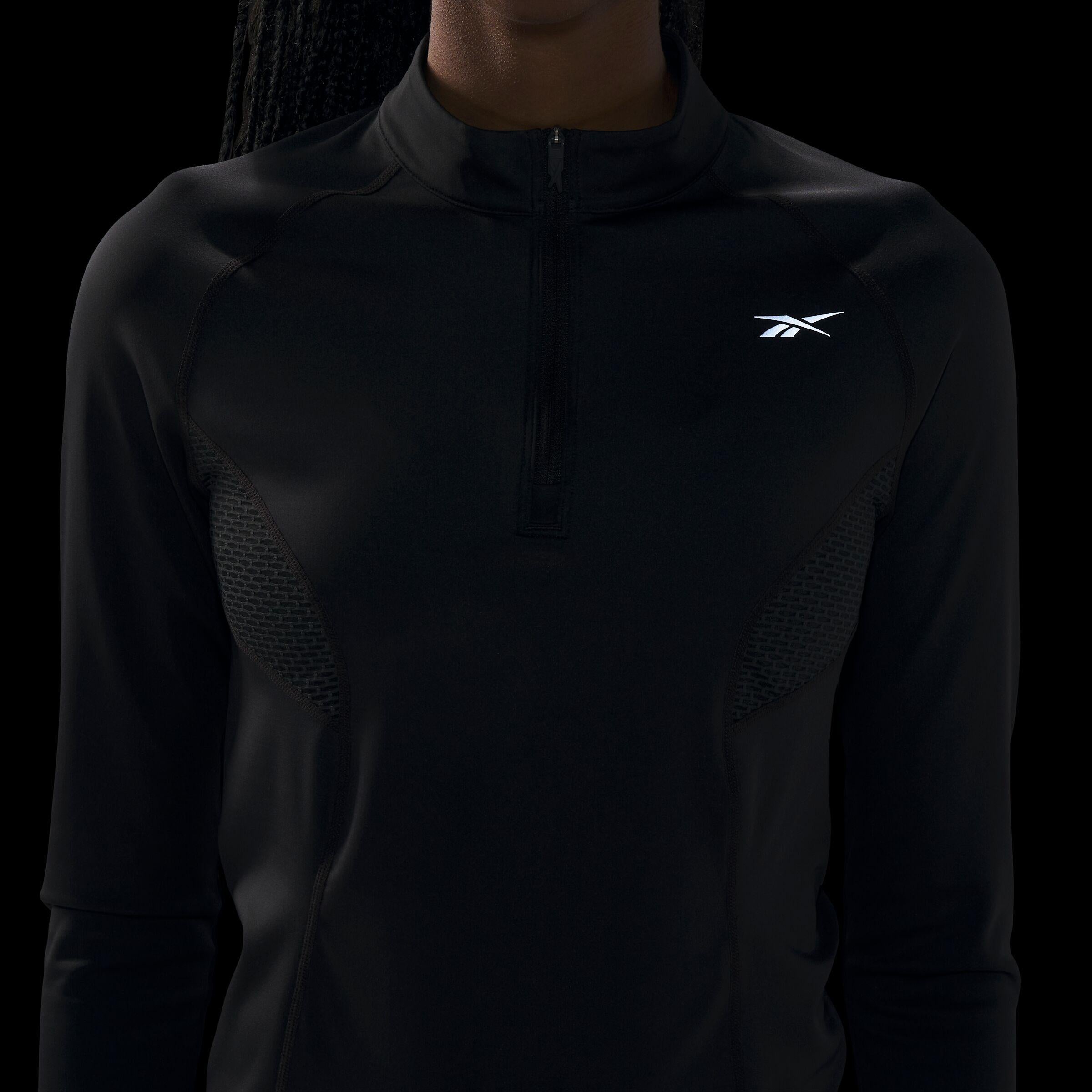 Reebok Apparel  Women's Running 1/4 Zip Reebok Running App Women Black Reg