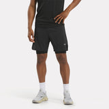 Reebok Apparel  Men's Running 2 In 1 Short Reebok Running App Men Black Reg