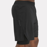 Reebok Apparel  Men's Running 2 In 1 Short Reebok Running App Men Black Reg