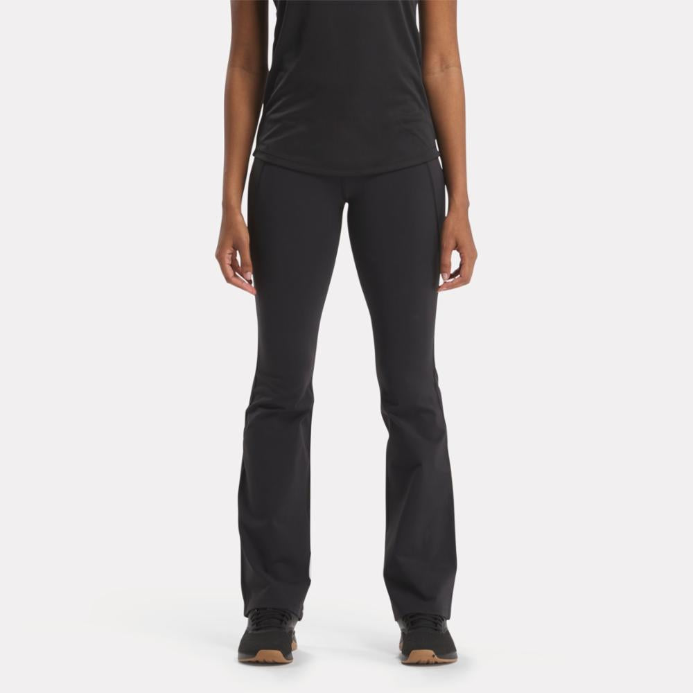 Reebok Apparel  Women's Lux Hr Mini-Flare Pant Reebok Training App Women Black Reg