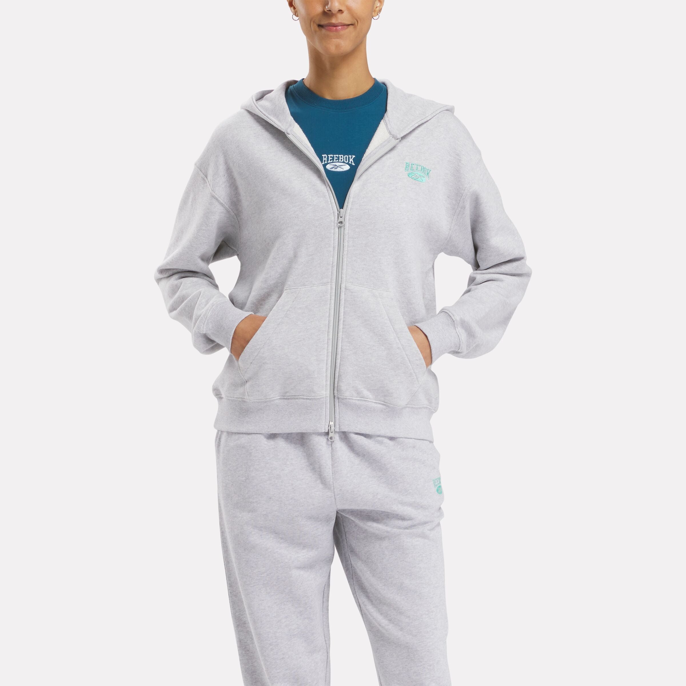 Reebok Women's Ae Hoodie  In Light Grey Heather REG