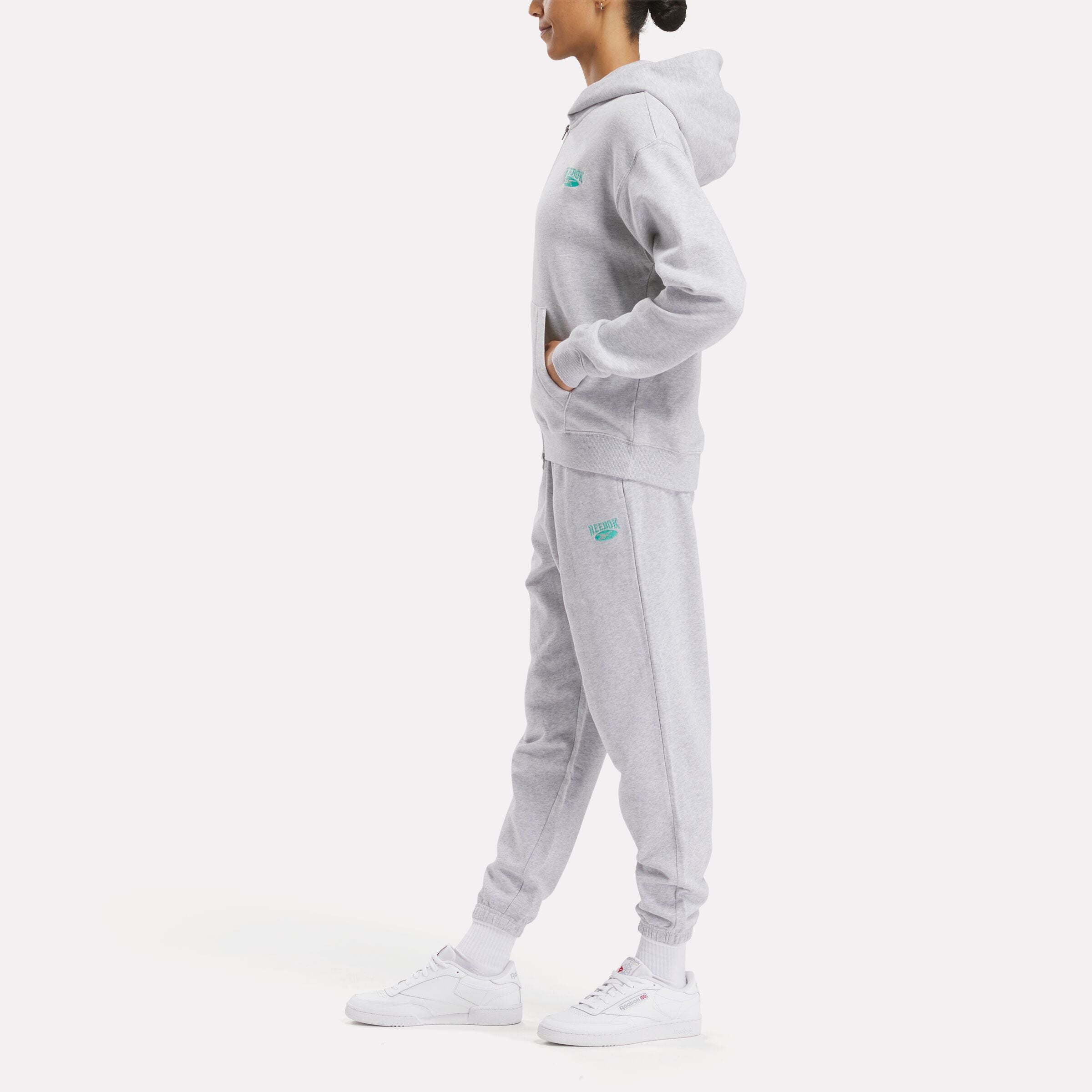 Reebok Women's Ae Hoodie  In Light Grey Heather REG