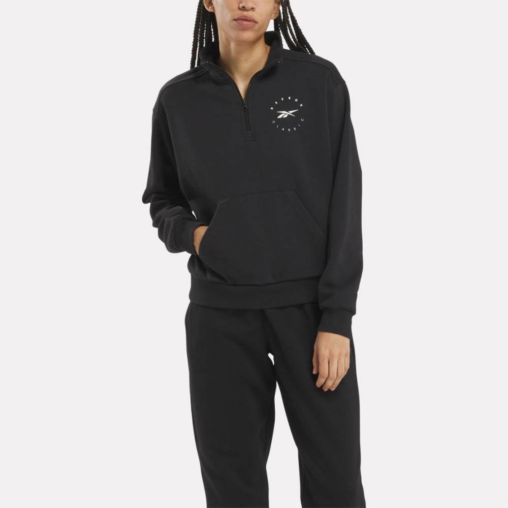 Reebok Apparel  Women's Q3 Ide Fleece Midlayer Reebok Training App Women Black Reg