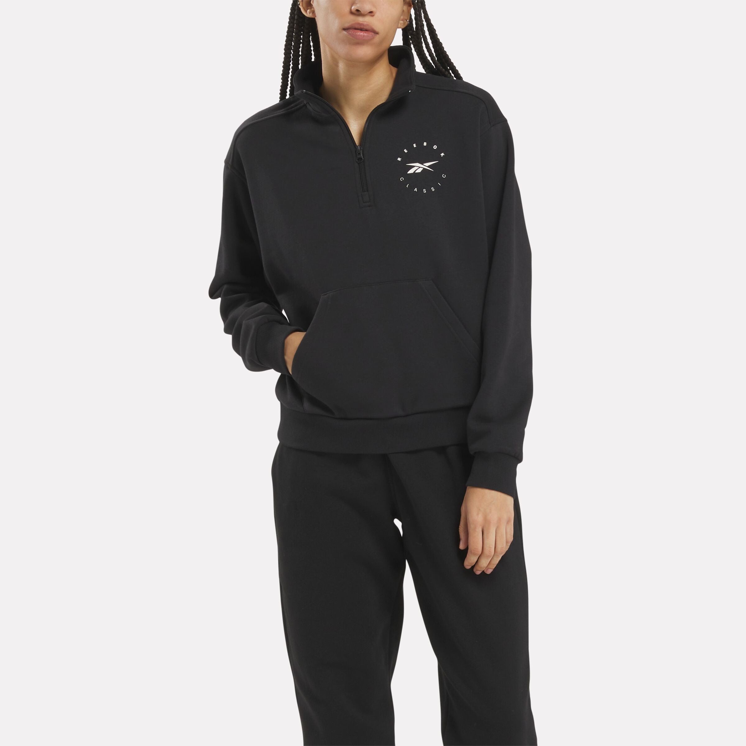 Reebok Women's Q3 Ide Fleece Midlayer  In Black REG