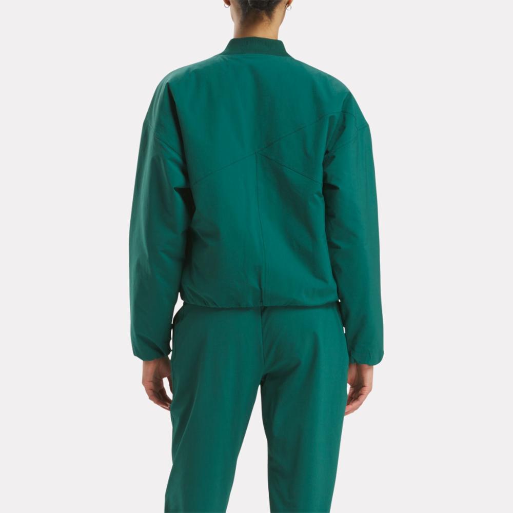 Reebok Apparel  Women's Activ Coll Skystretch Wvn Padded Jkt Reebok Training App Women Green Reg