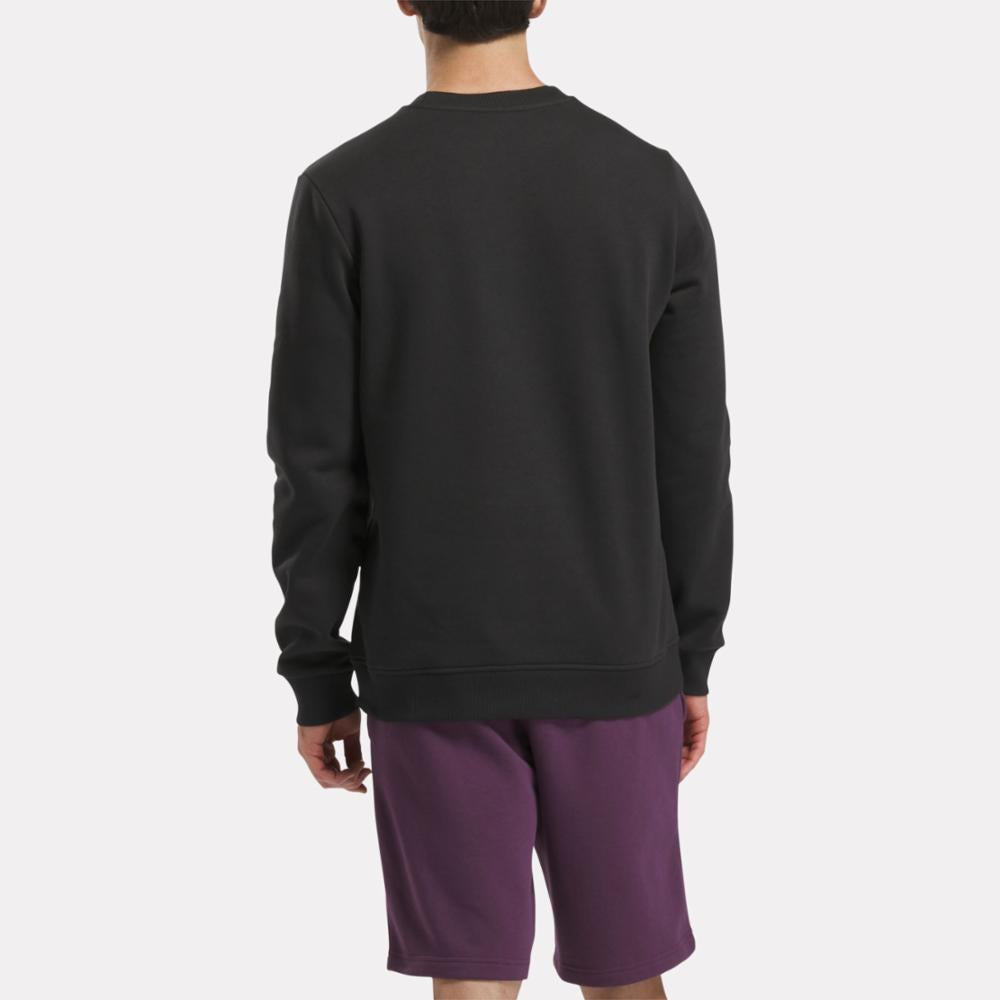 Reebok Apparel  Men's Reebok Identity Big Logo Fleece Crew Reebok Training App Men Black Reg