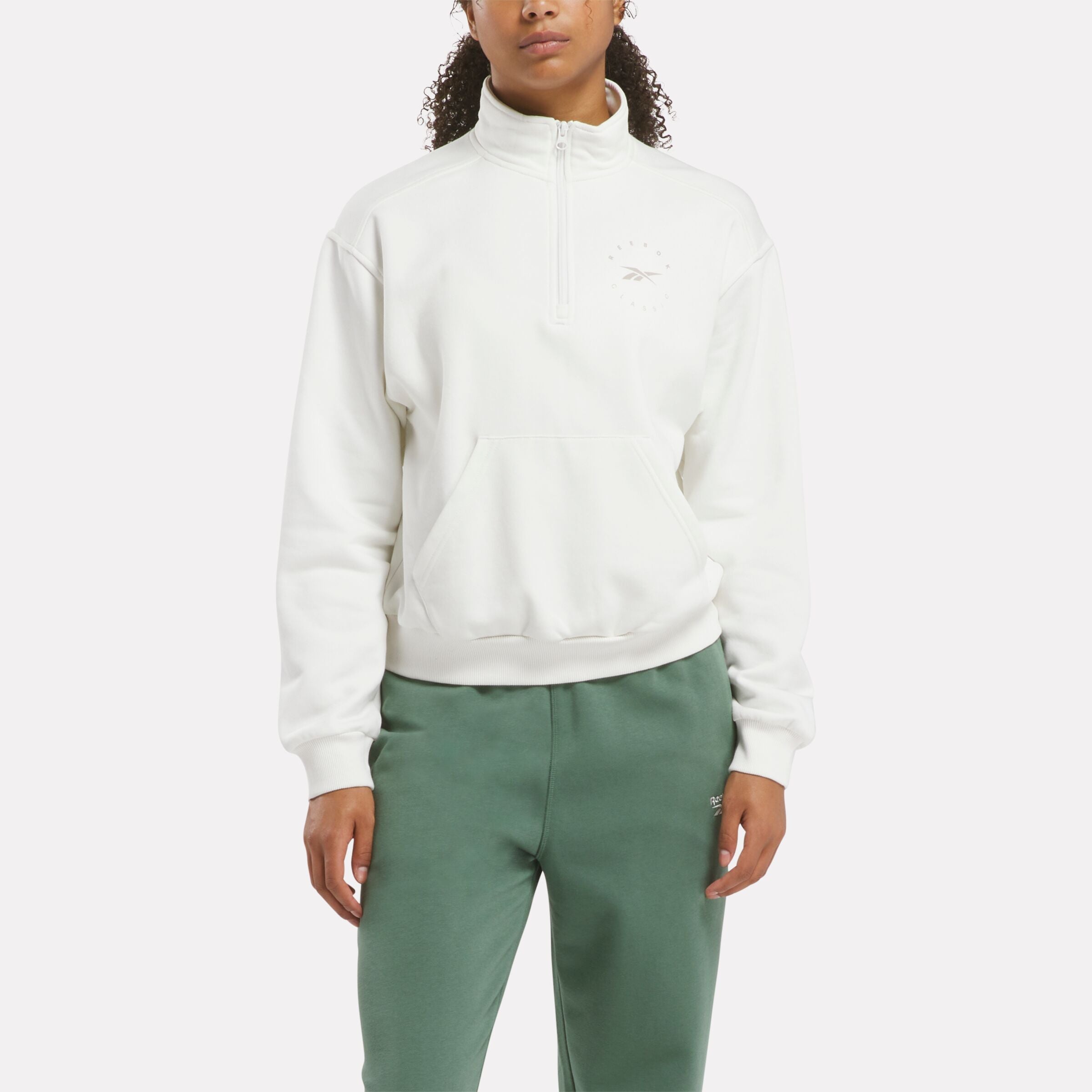 Reebok Women's Q3 Ide Fleece Midlayer  Reg In Chalk