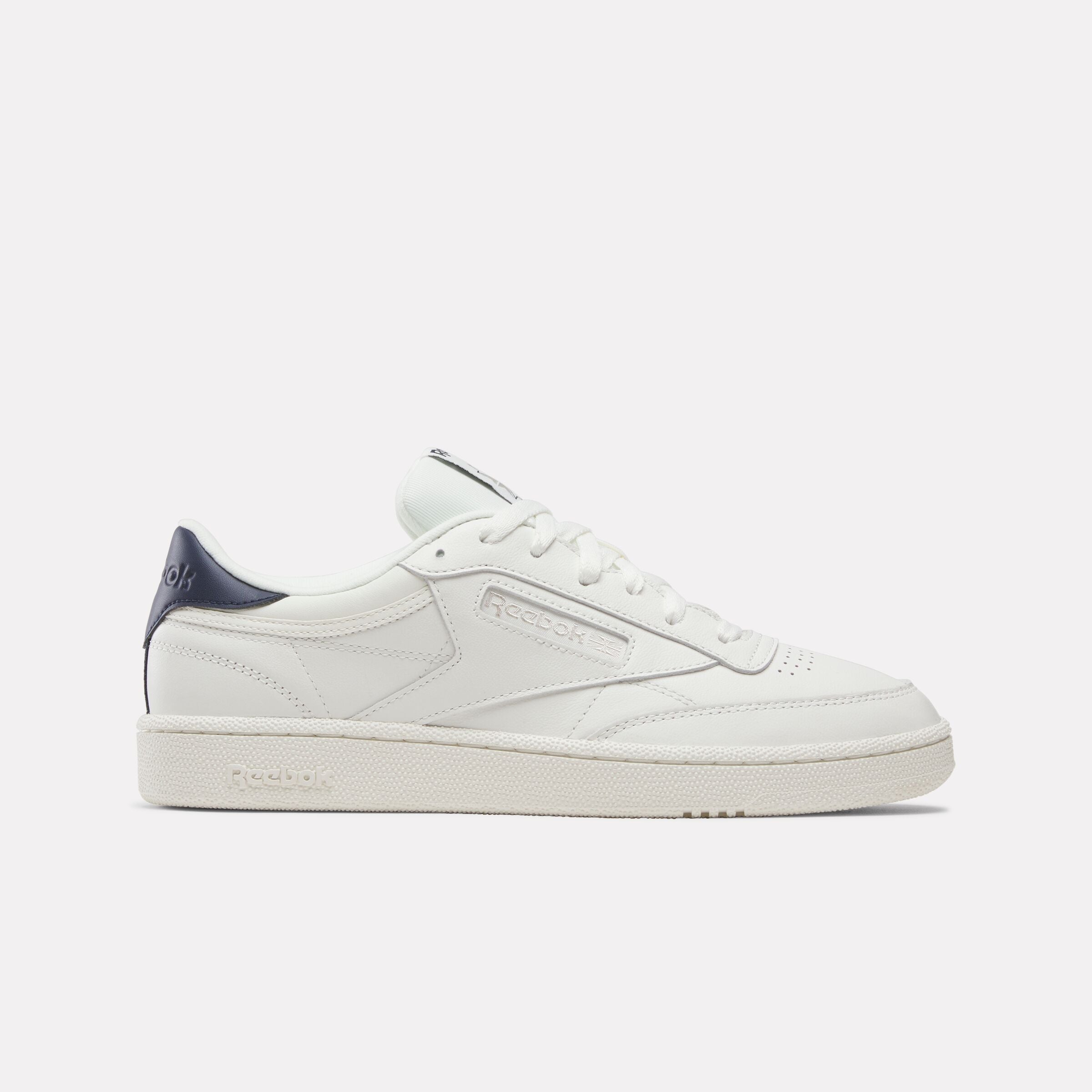 Reebok Unisex' Club C 85  In Chalk/Navy/Flintgreymet M