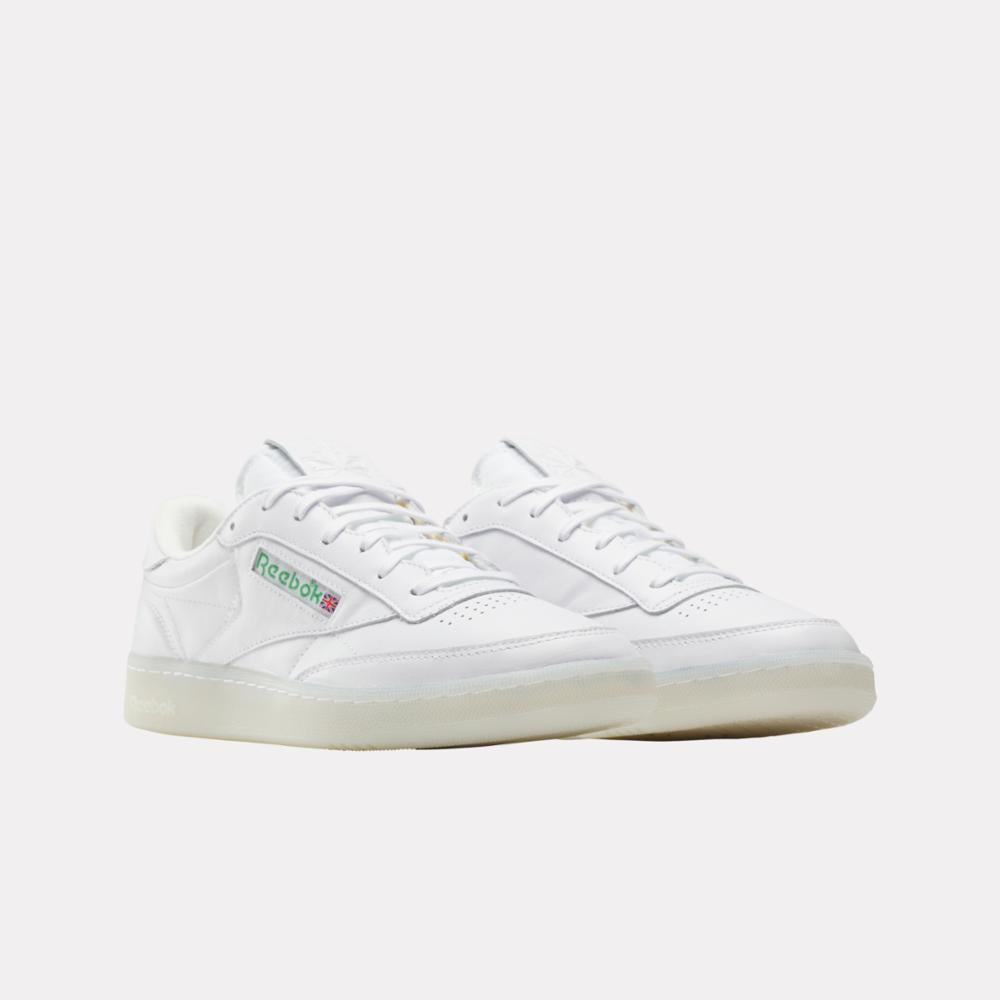 Reebok Unisex' Club C 85 Vintage  In White/Glengreen/Vectorred M