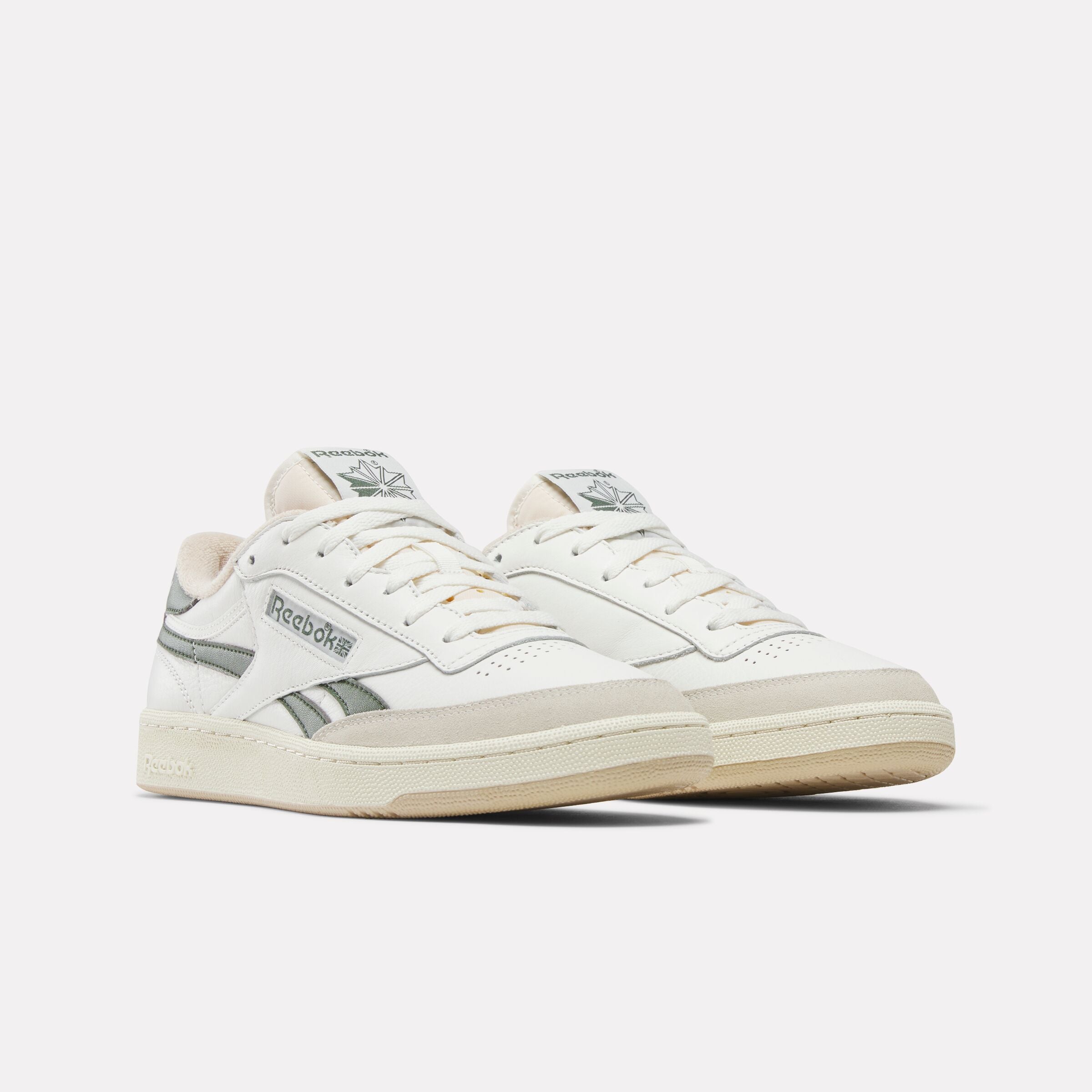 Reebok Unisex' Club C Revenge Vintage  In Chalk/Breakawaygreen/Tan M