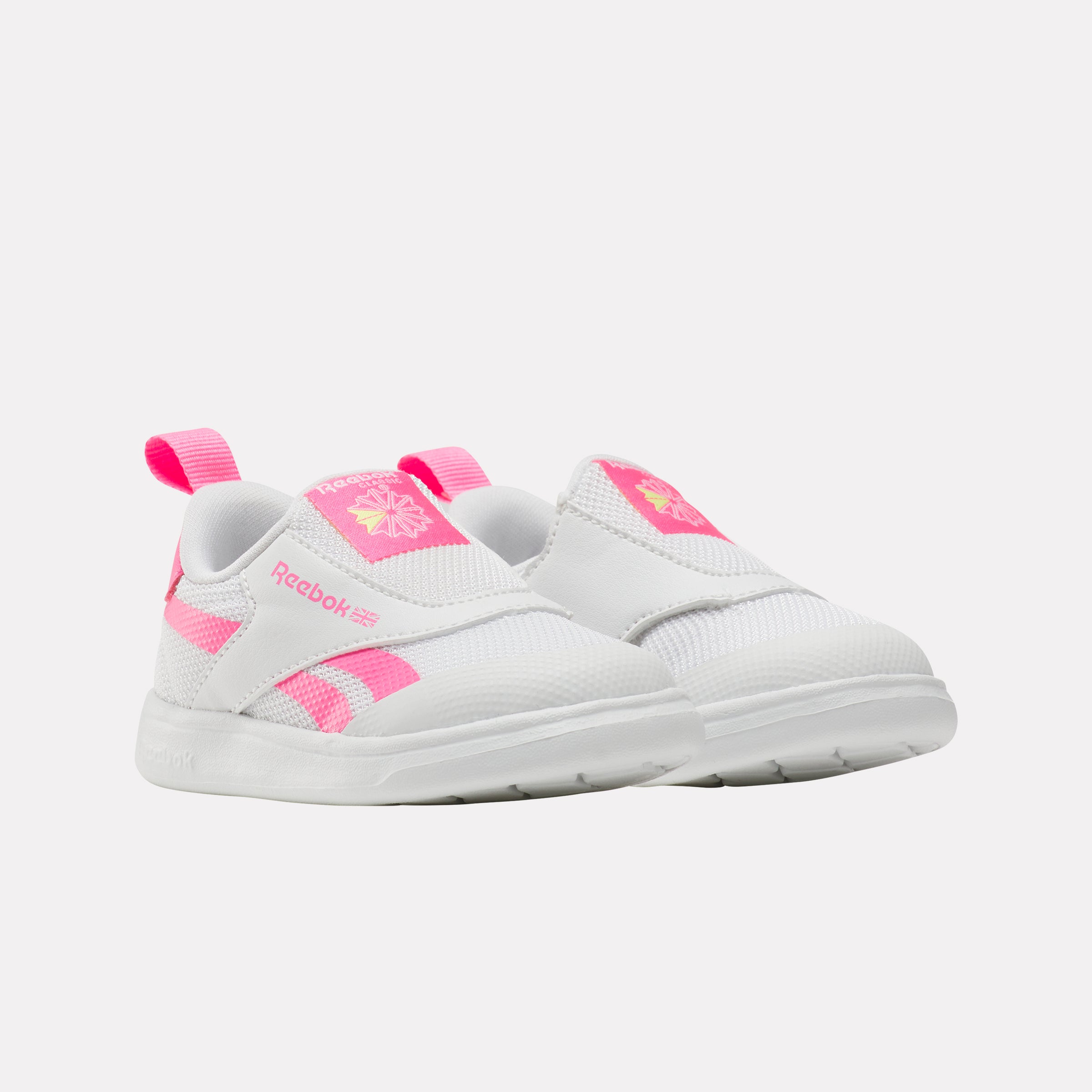 Reebok Girl's' Club C Revenge Slip On  In White/Atomicpink/Electricyello M