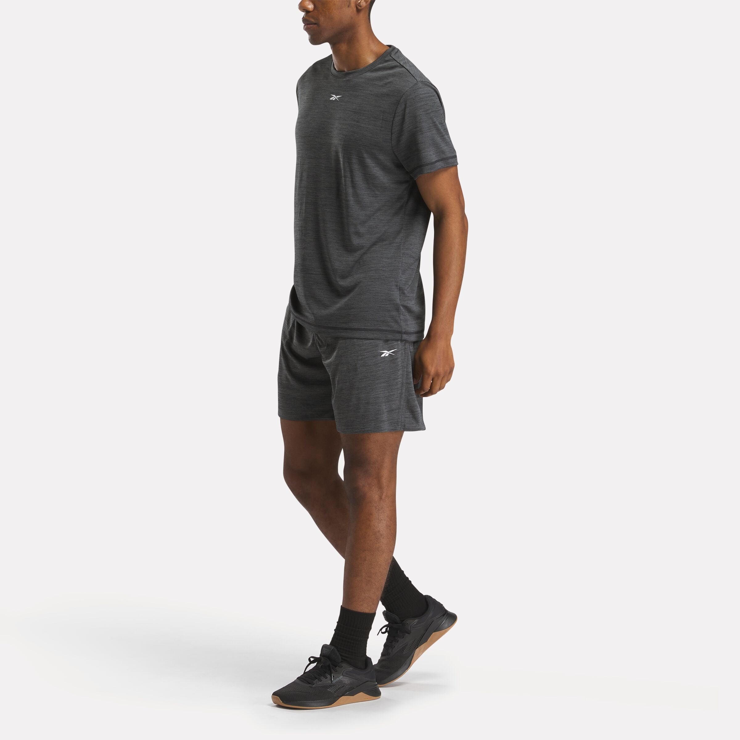 Reebok Men's Id Train Melange Tech Tee  In Black REG