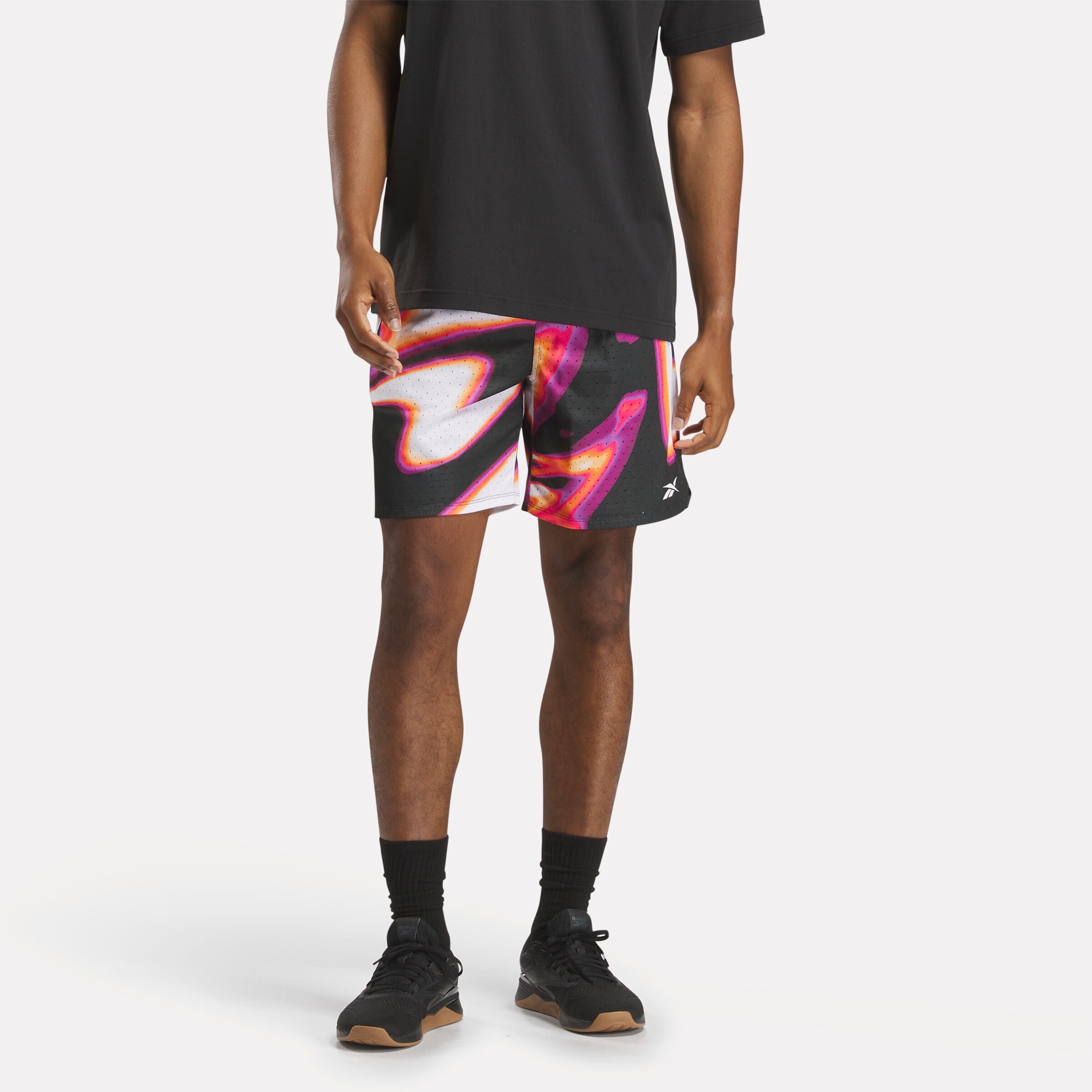 Reebok Men's Reebok Basketball Transition Short Aop  In Heat REG