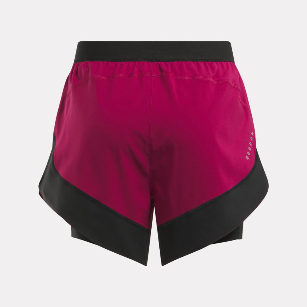 Reebok Apparel  Women's Running 2 In 1 Short Reebok Running App Women Red Reg