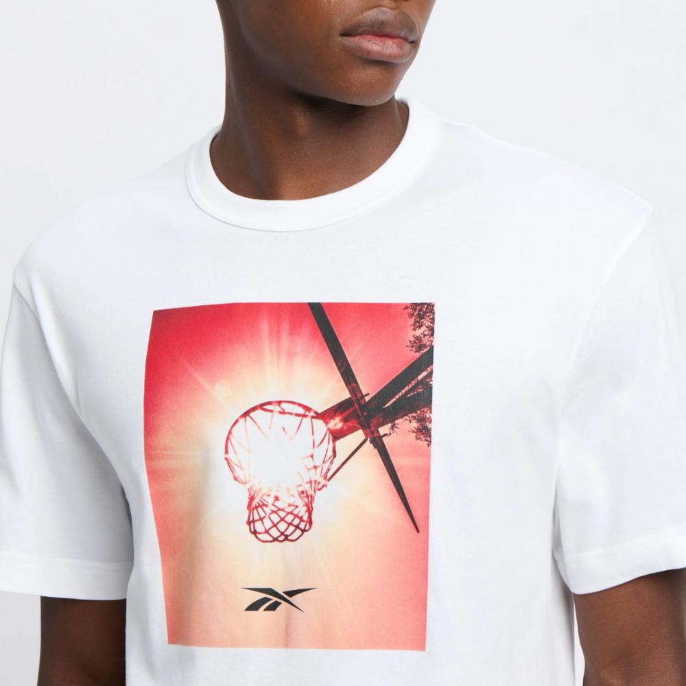 Reebok Men's Gs Basketball Sun Stare Tee  In White REG