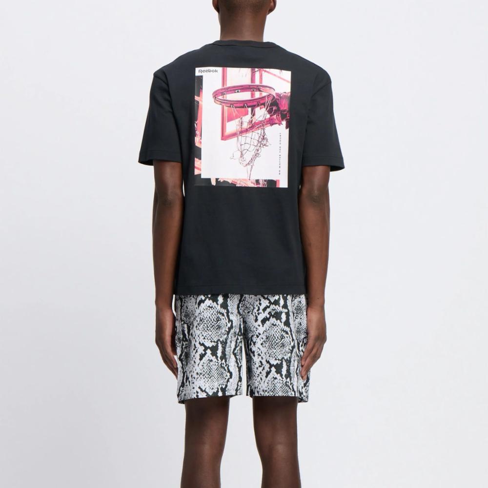 Reebok Men's Gs Basketball Post Up Tee  In Black REG