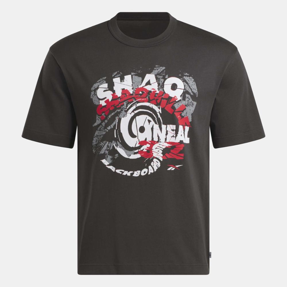 Reebok Men's Gs Hs Shaq Spiral Tee  In Washed Black REG