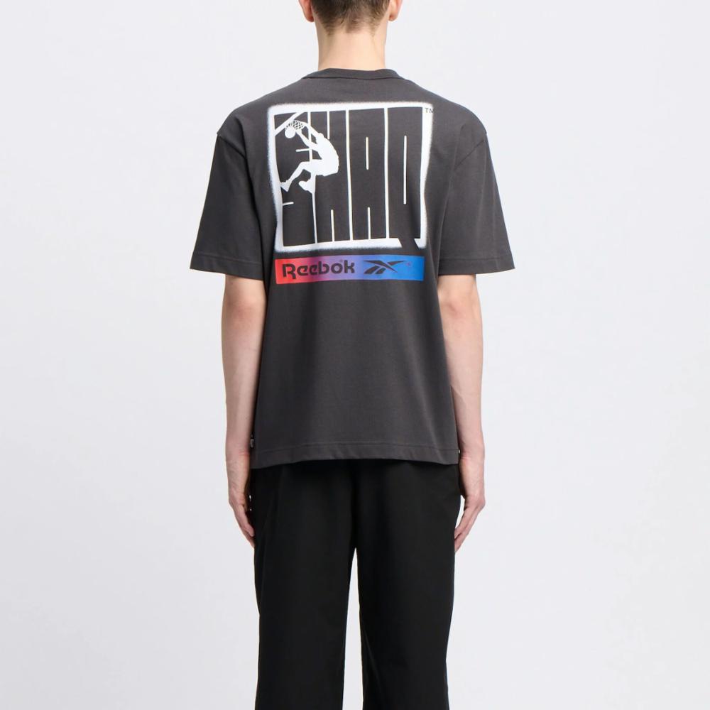 Reebok Men's Gs Hs Shaq Silo Logo Tee  In Washed Black REG