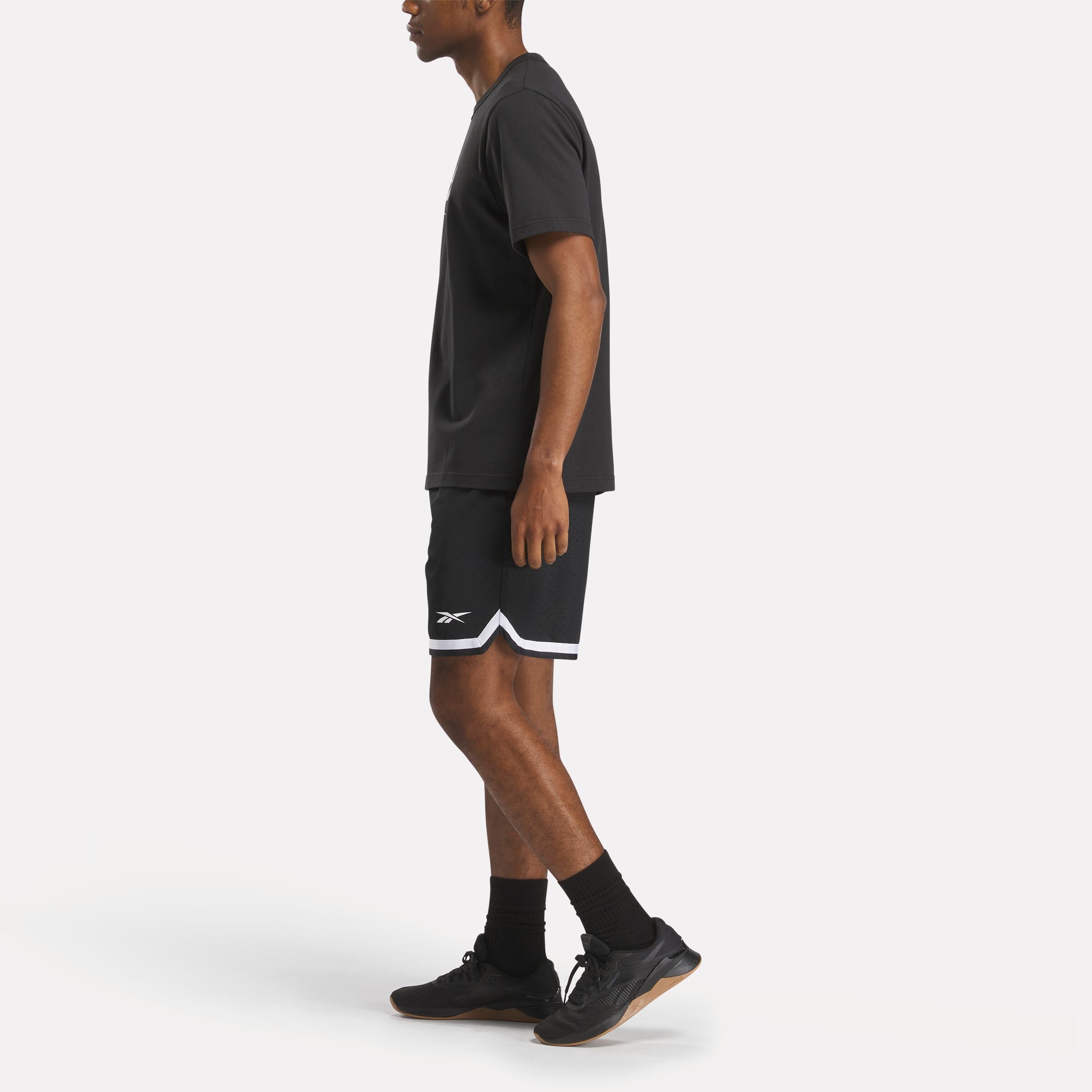 Reebok Men's Reebok Basketball Transition Short  In Black/White REG