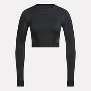 Reebok Women's Rbk Lab Ls Seamless Crop  In Black REG