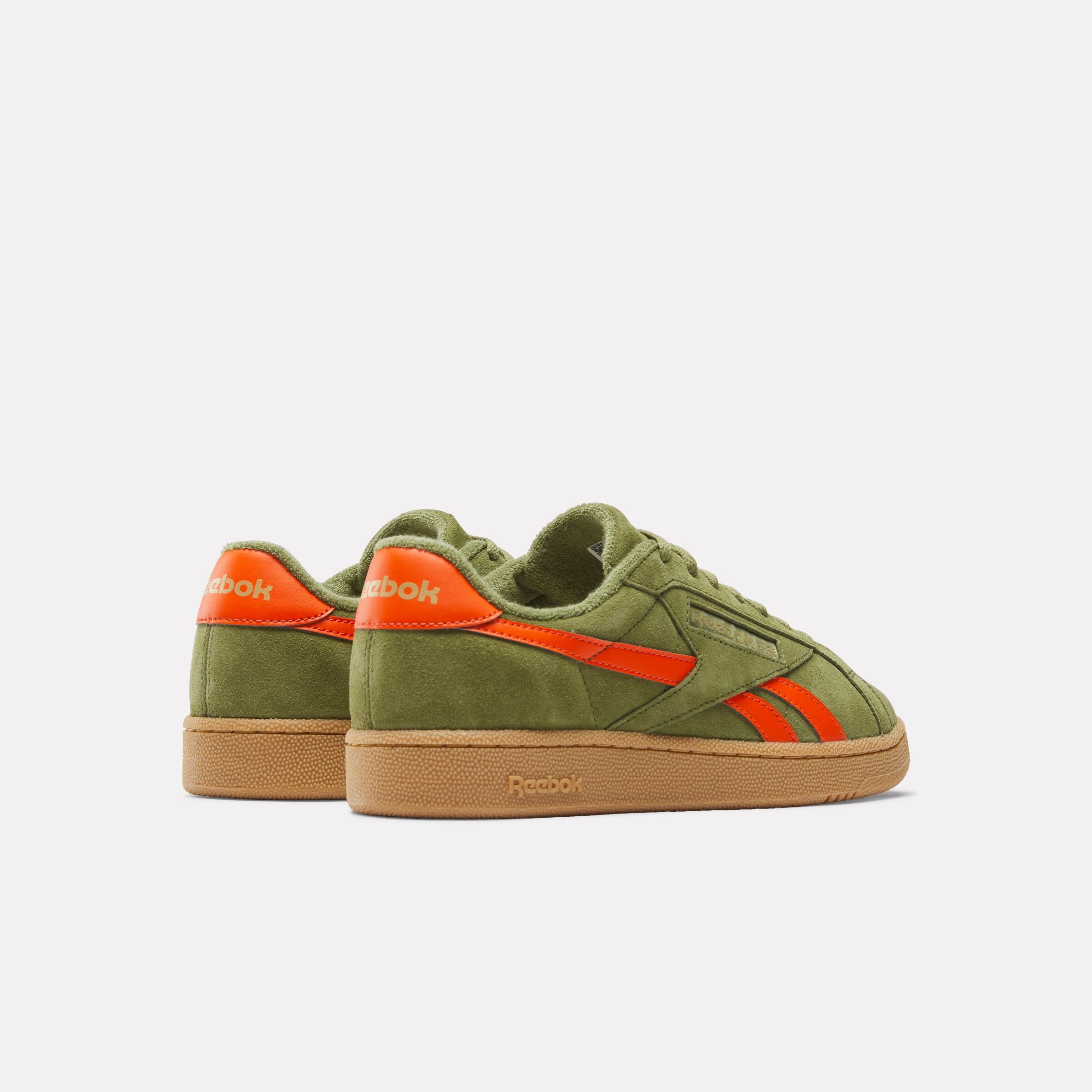 Reebok Unisex' Club C Grounds Uk  In Deepolive/Pumporange/Gum M
