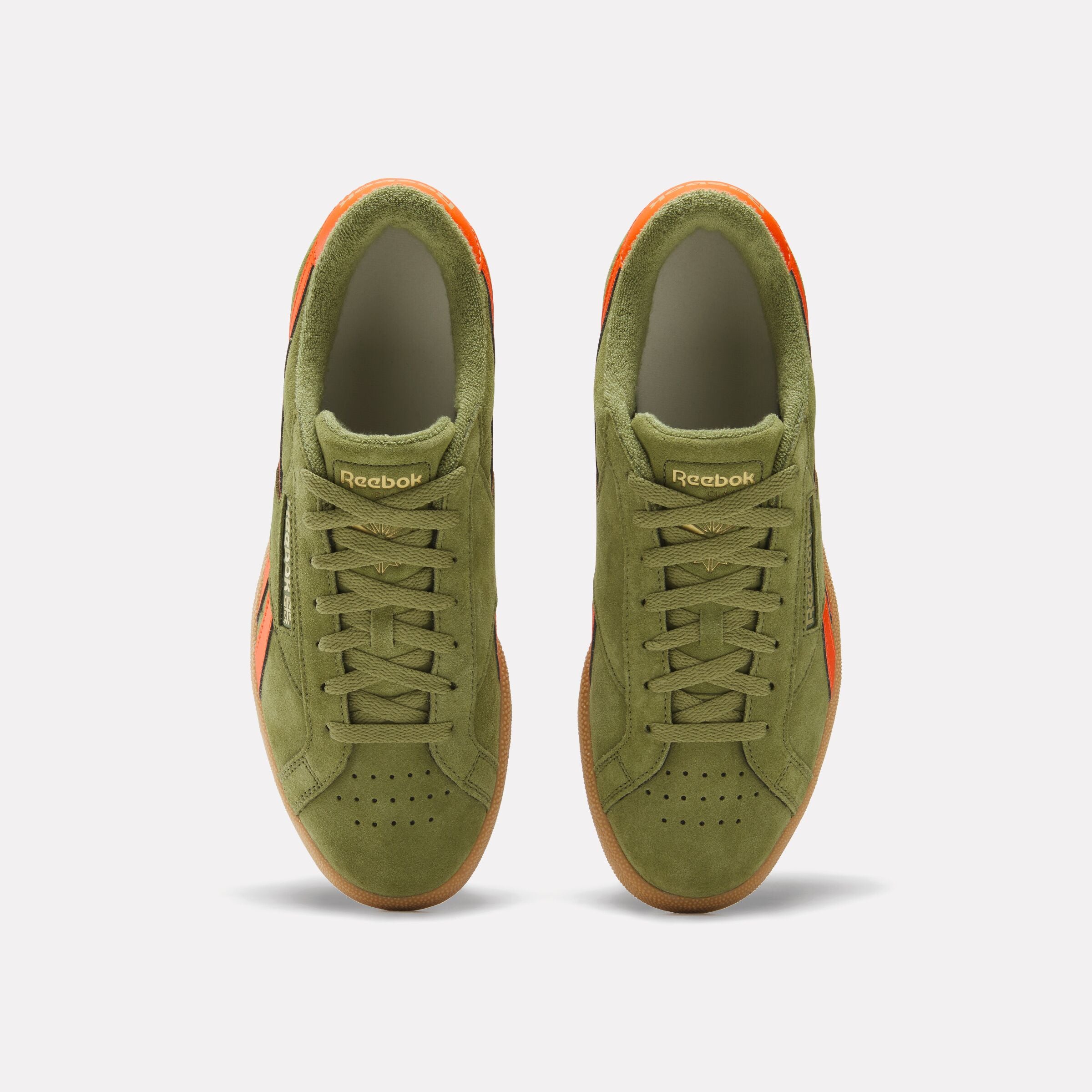 Reebok Unisex' Club C Grounds Uk  In Deepolive/Pumporange/Gum M