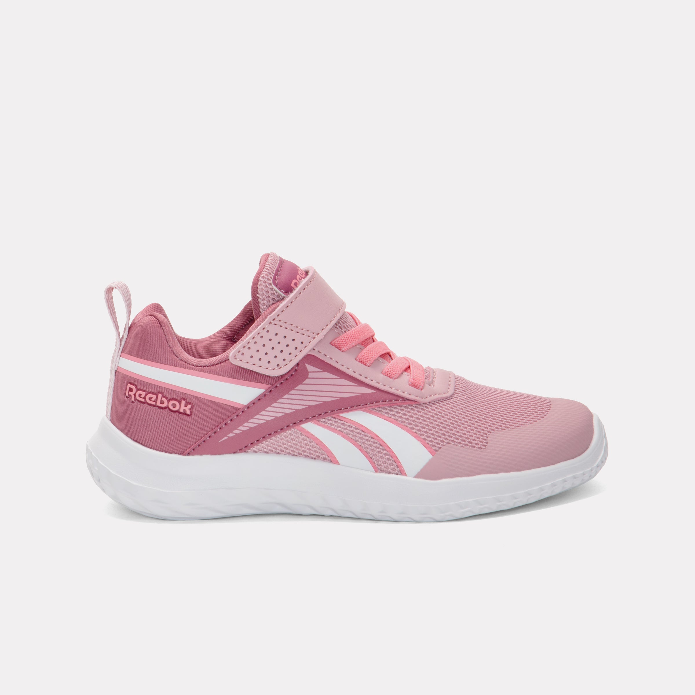 Reebok Girl's' Rush Runner 5 Elastic Lace & Top Strap  In Dusty Rose M