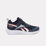 Reebok Kids' Rush Runner 5 Elastic Lace & Top Strap Child  In Vector Navy Navy M