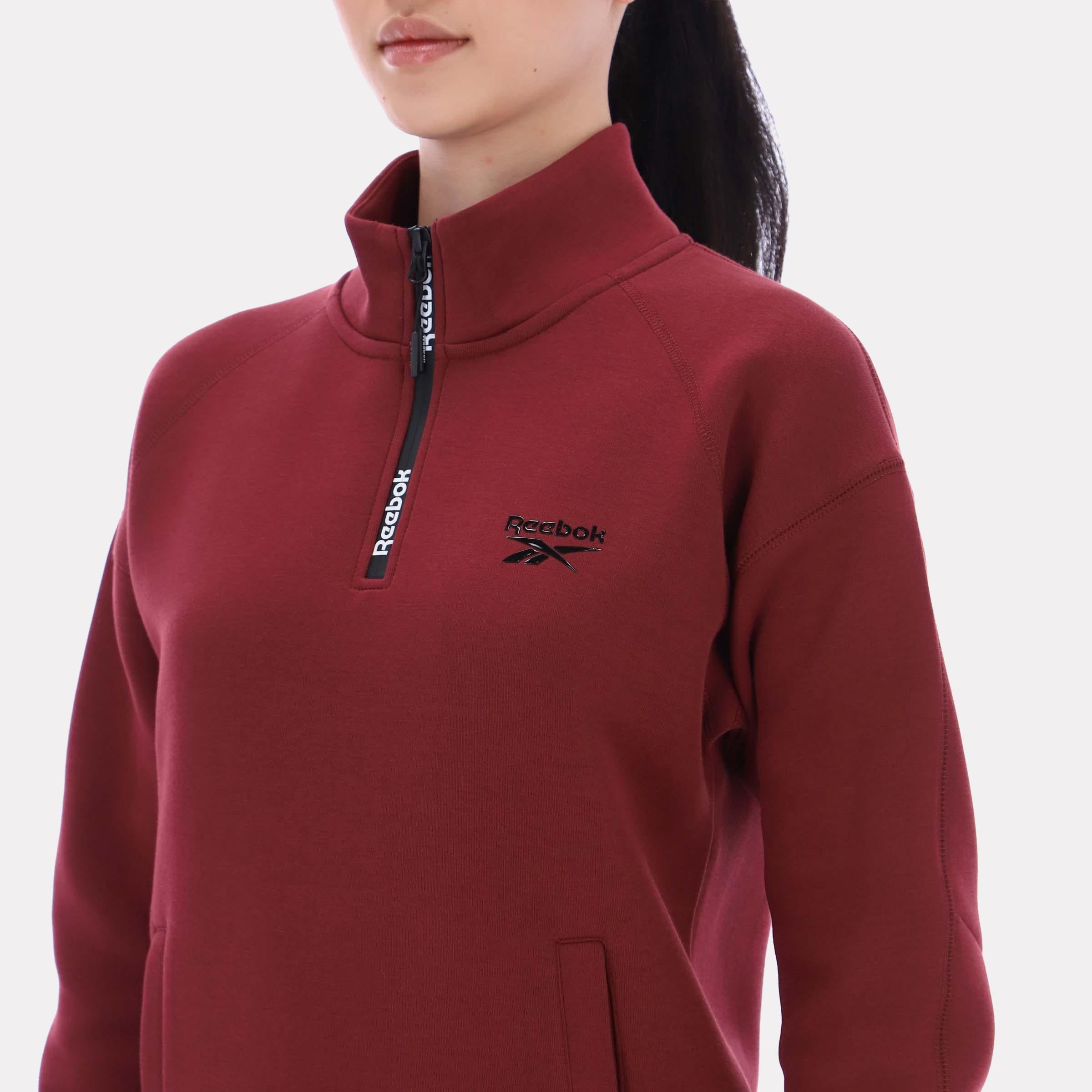 Reebok Apparel  Women's 3/4 Zip Overhead Top Red Reg
