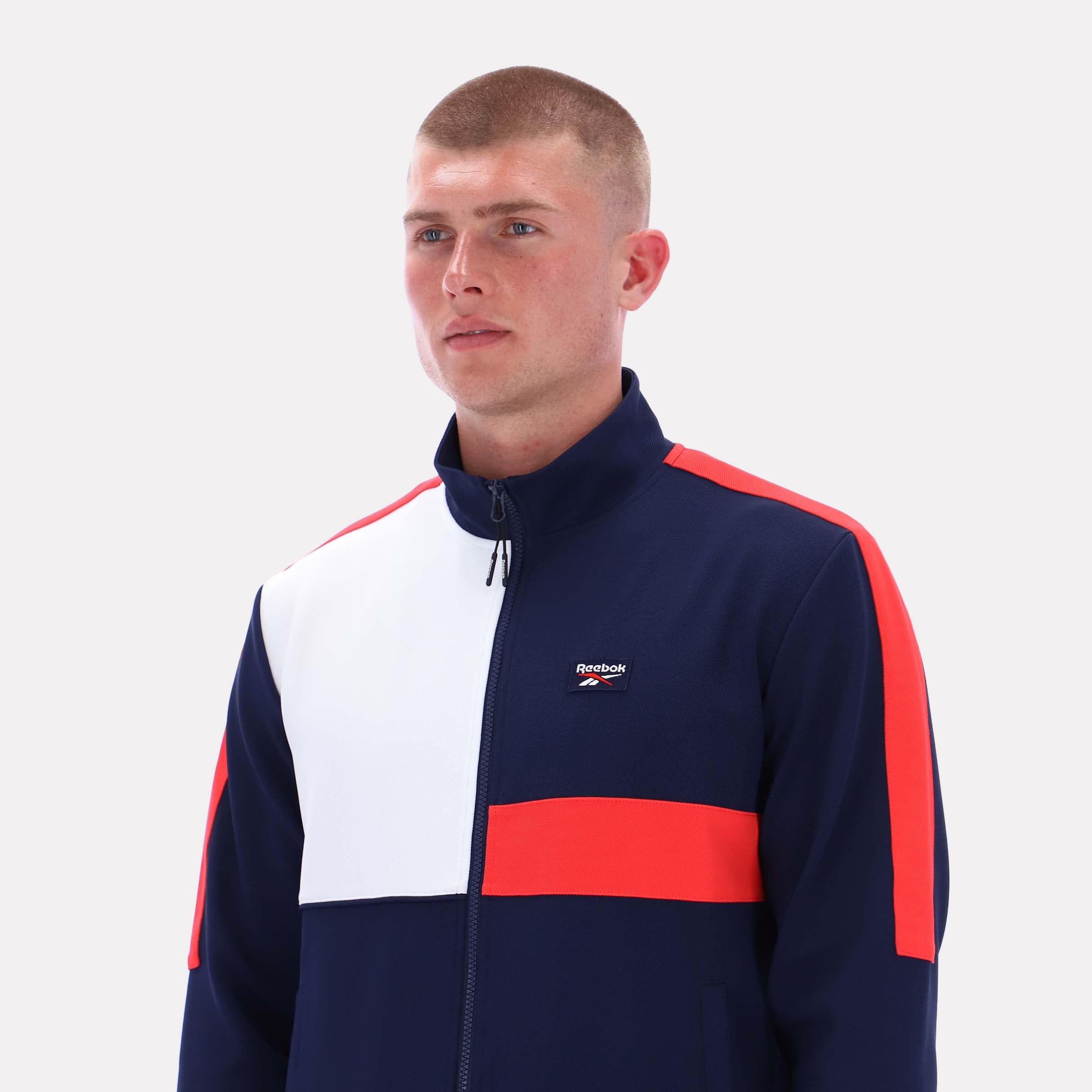 Reebok Men's Colour Block Track Jacket  In Navy