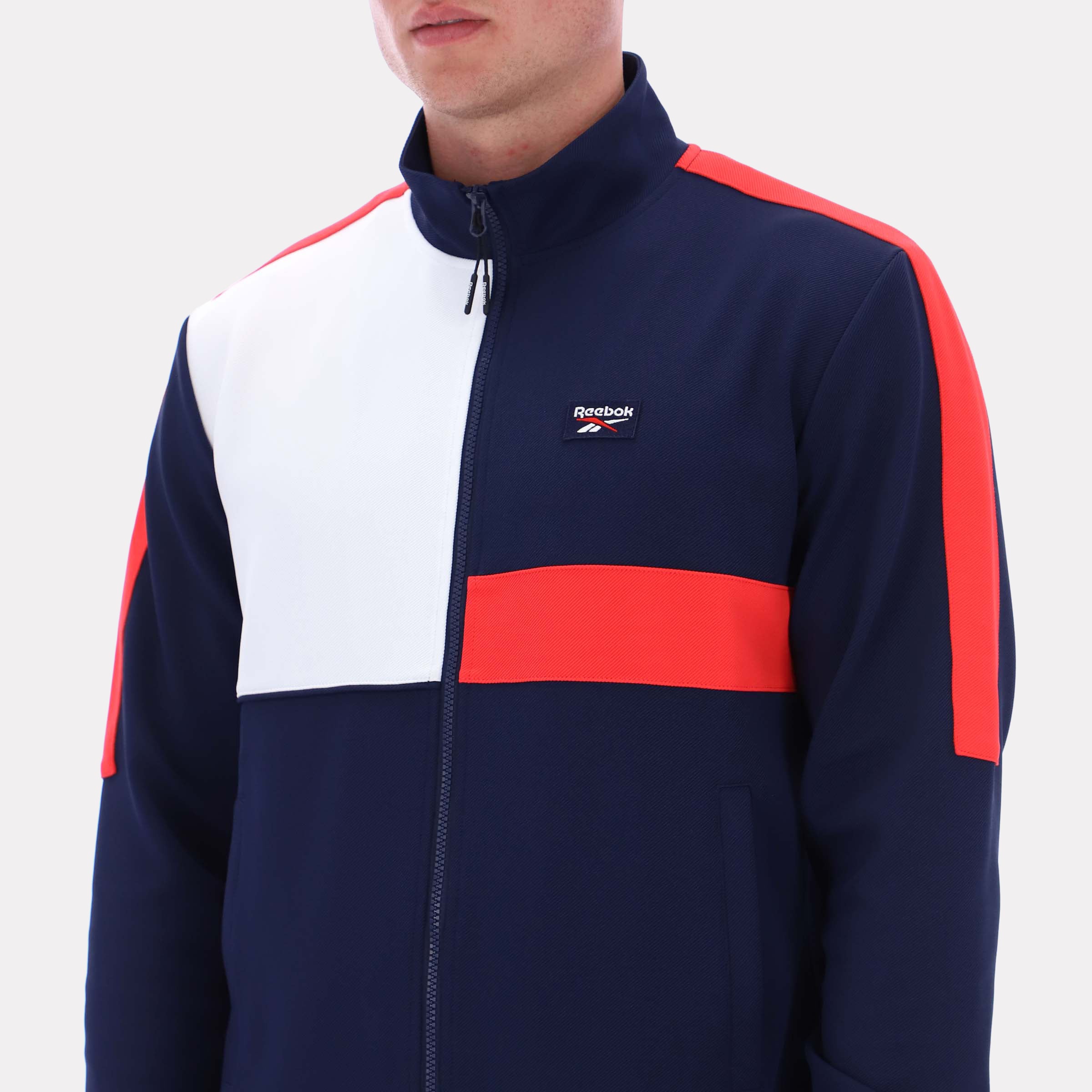 Reebok Men's Colour Block Track Jacket  In Navy