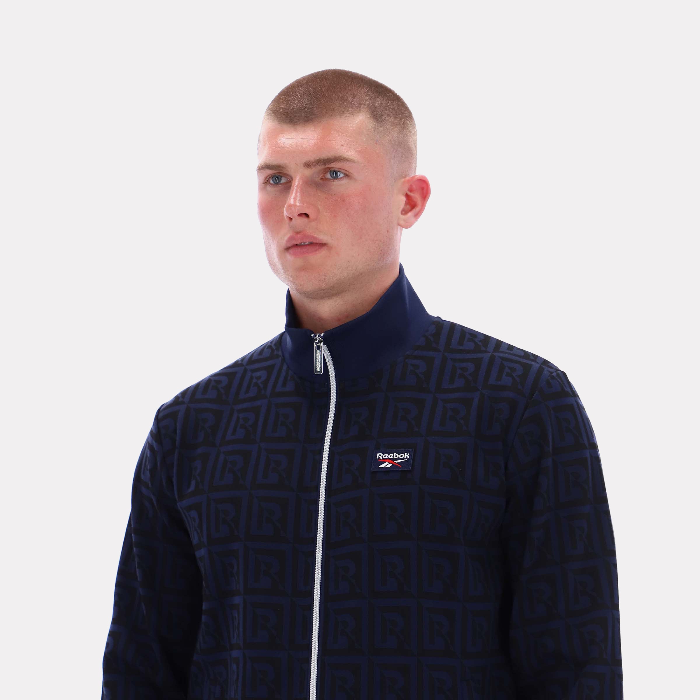 Reebok Men's Monogram Track Top  In Navy REG