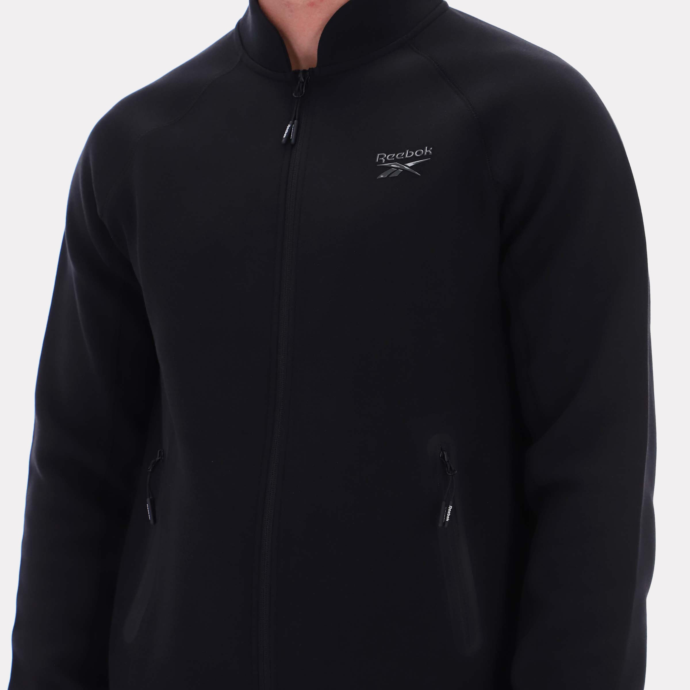 Reebok Men's Contrast Panel Bomber Jacket  In Black REG