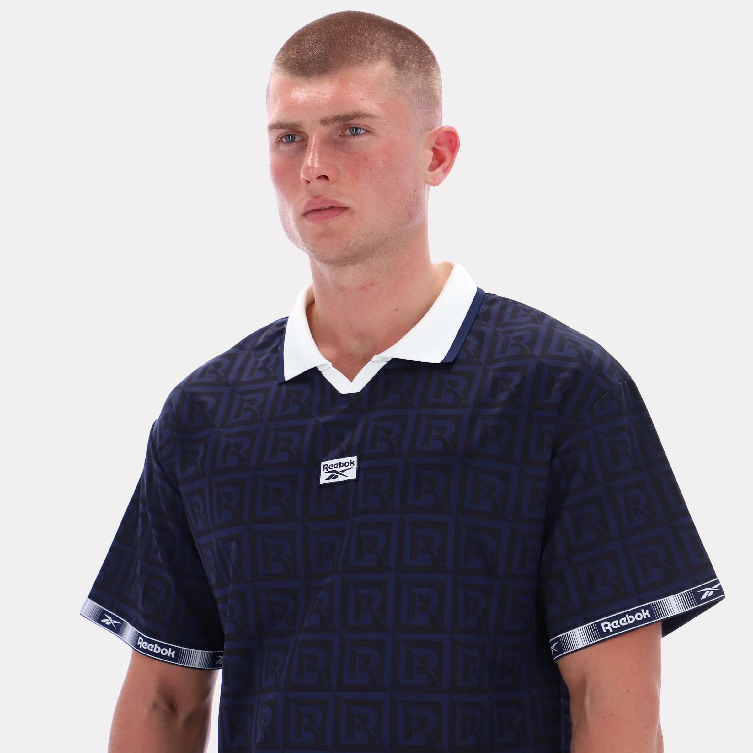 Reebok Apparel  Men's Monogram Football Polo Reebok Classics App Men Blue Reg