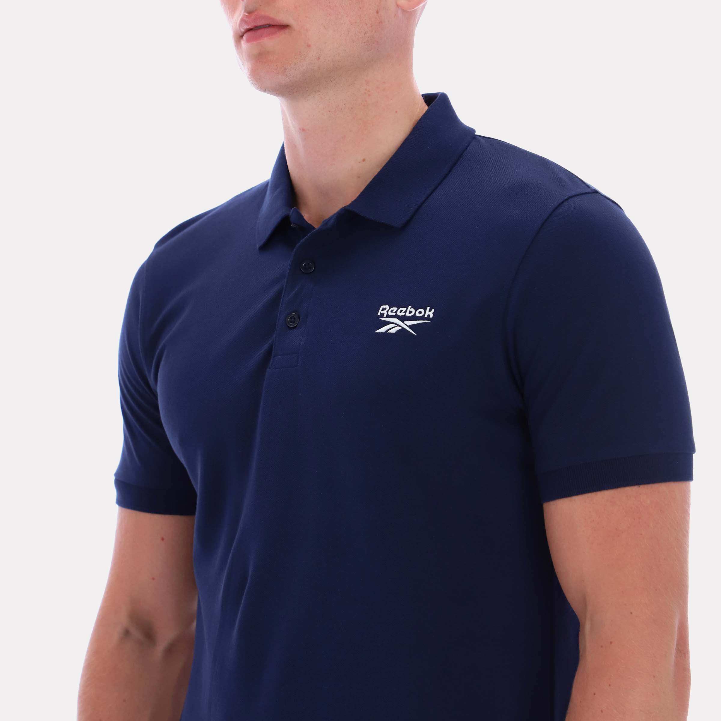 Reebok Men's Blaze Embroidered Ss Polo Shirt  In Navy REG