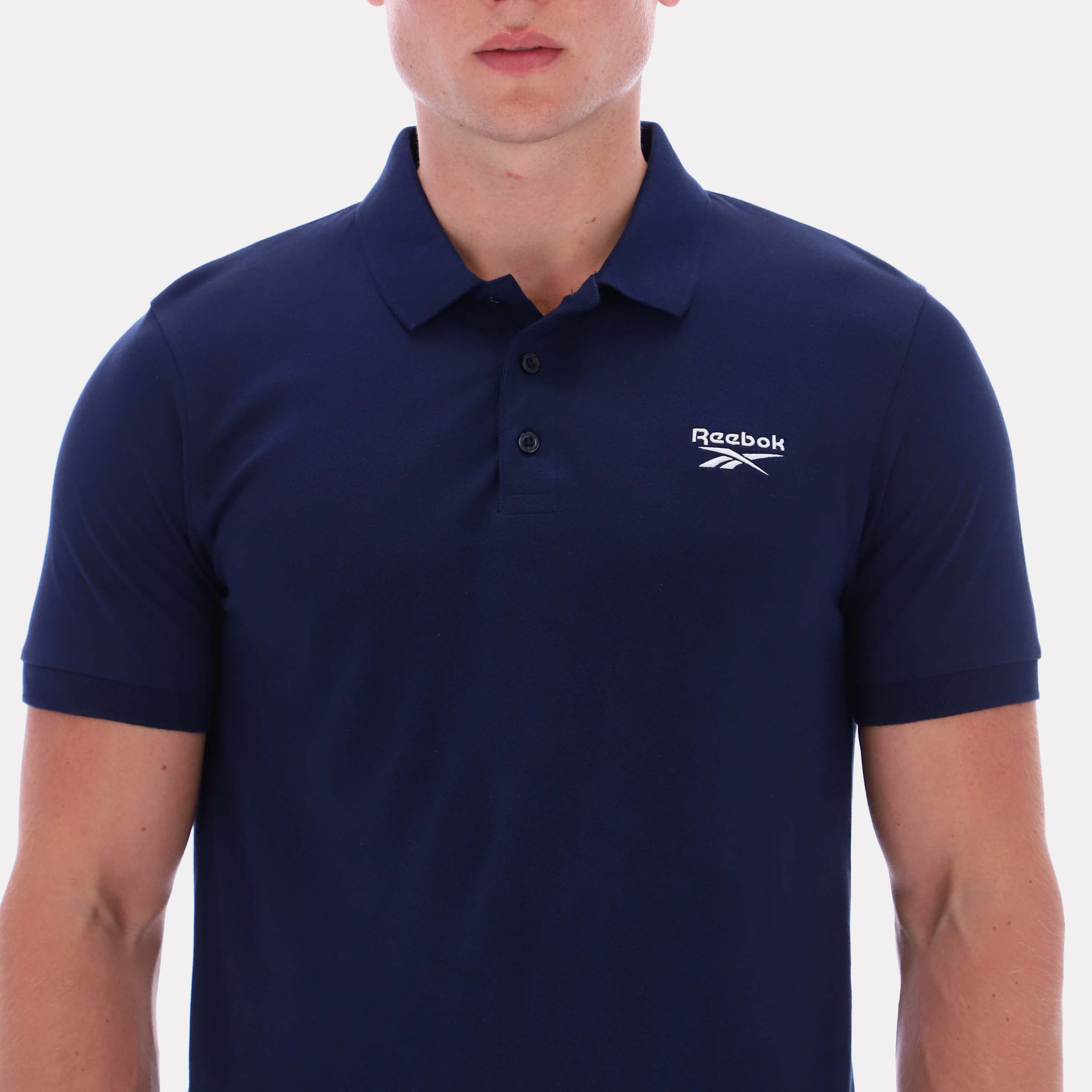 Reebok Men's Blaze Embroidered Ss Polo Shirt  In Navy REG