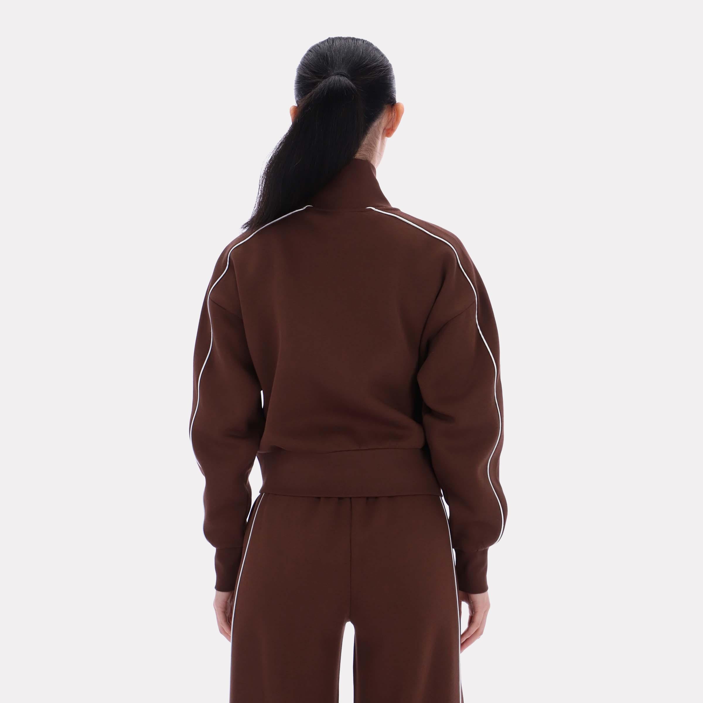 Reebok Apparel  Women's Brooklyn Cropped Bomber Jacket Reebok Classics App Women Brown Reg