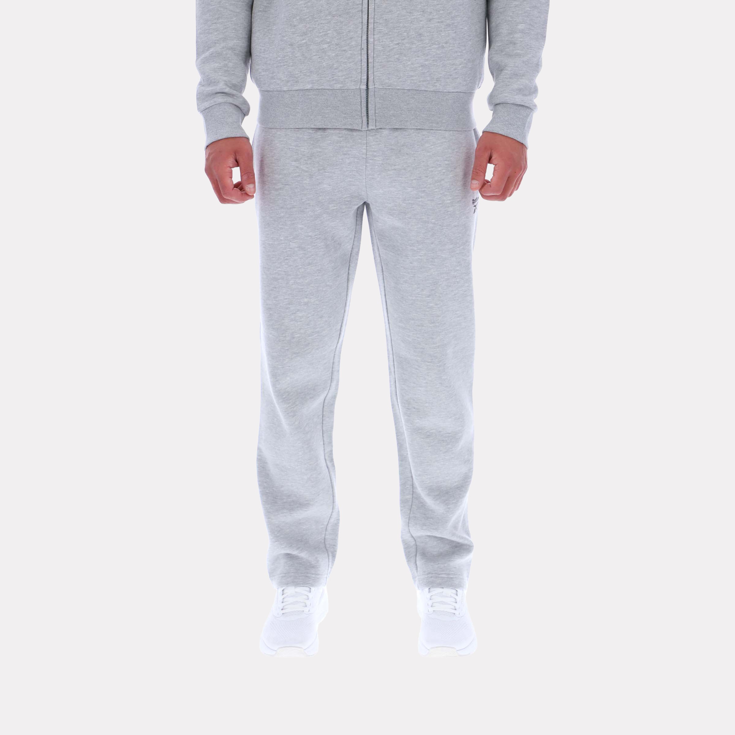 Reebok Men's Luther Small Logo Open Hem Pant  In Light Grey Marl REG