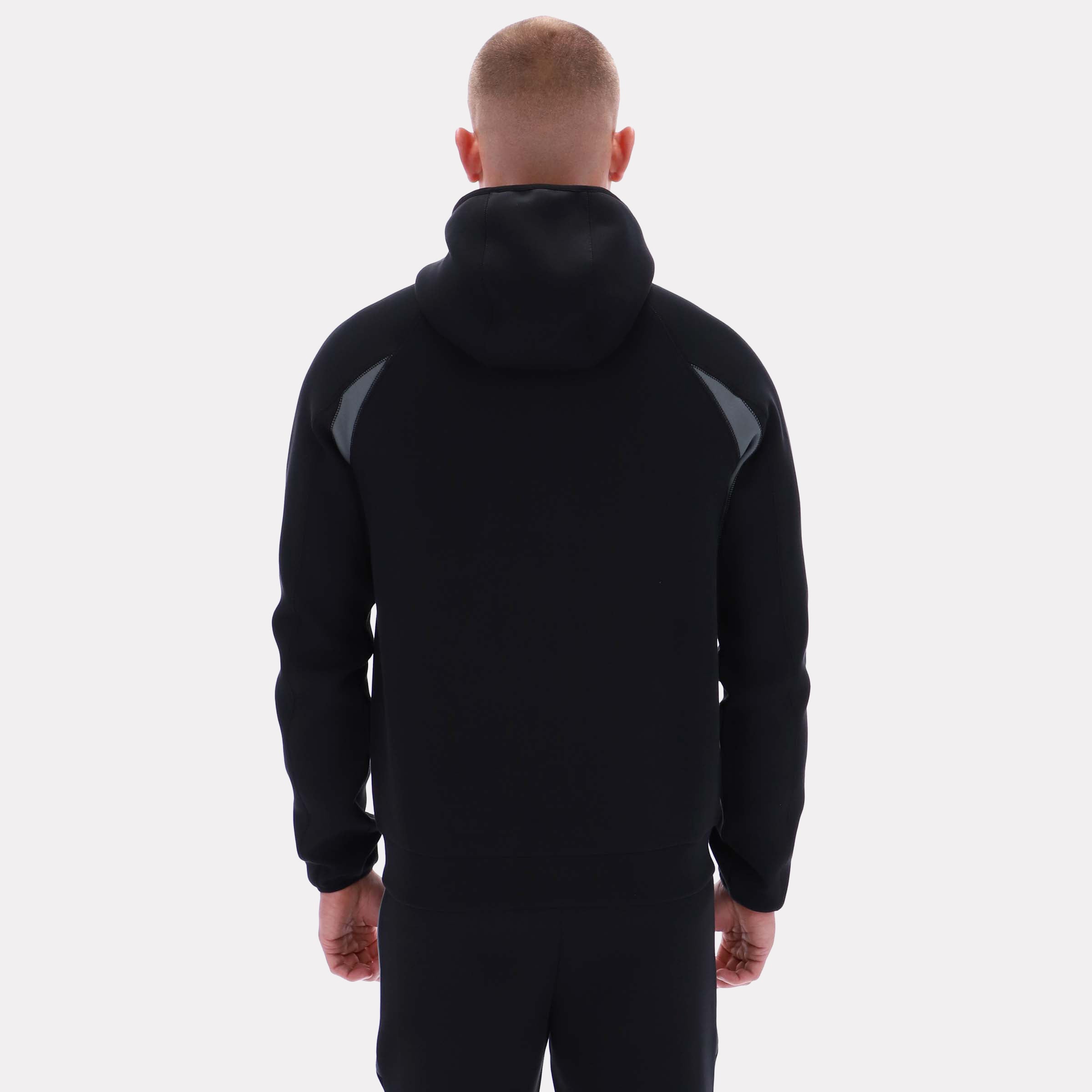 Reebok Men's Contrast Panel Zip Hoody  Reg In Black