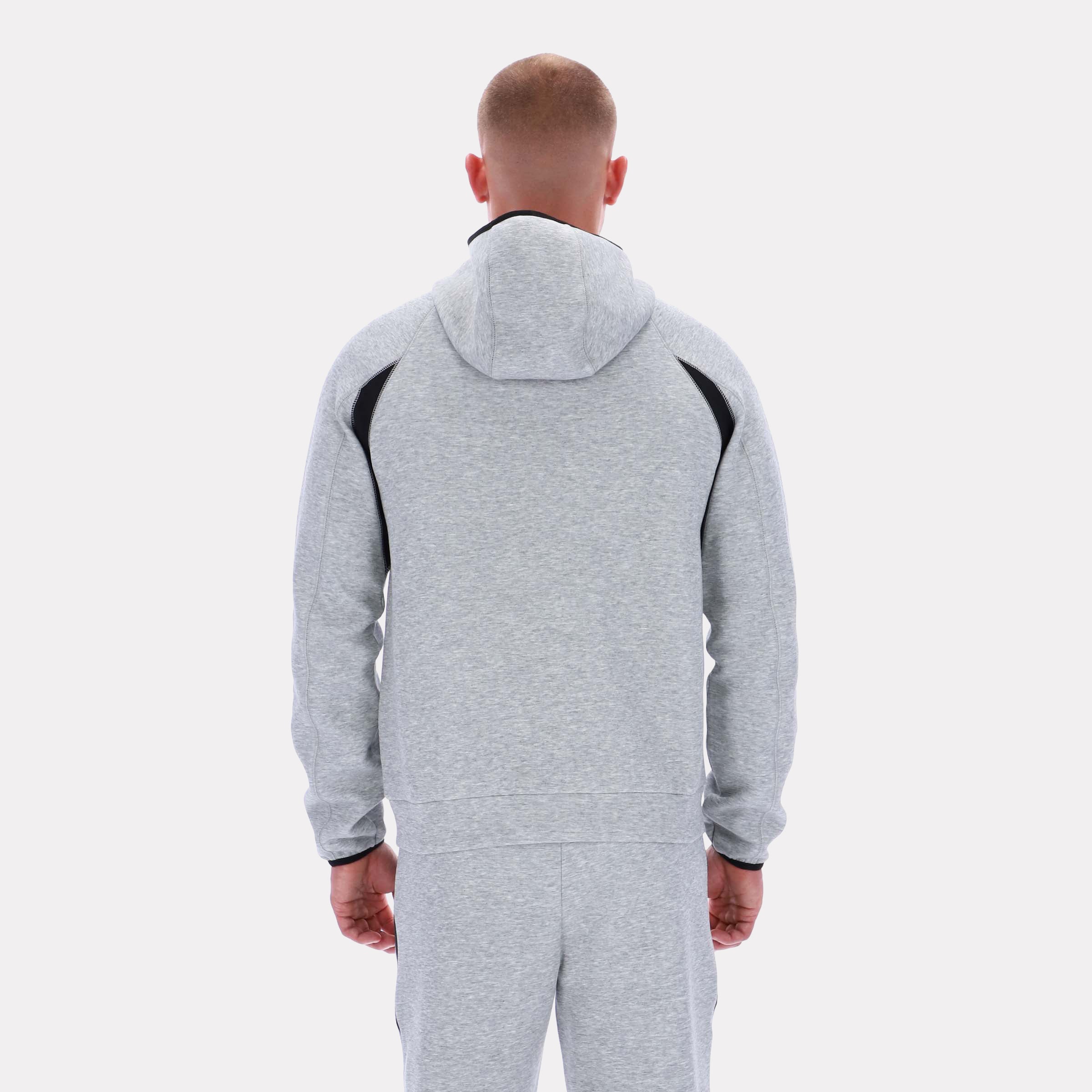 Reebok Men's Contrast Panel Zip Hoody  Reg In Grey