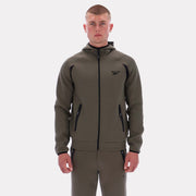 Reebok Men's Contrast Panel Zip Hoody  In Army REG