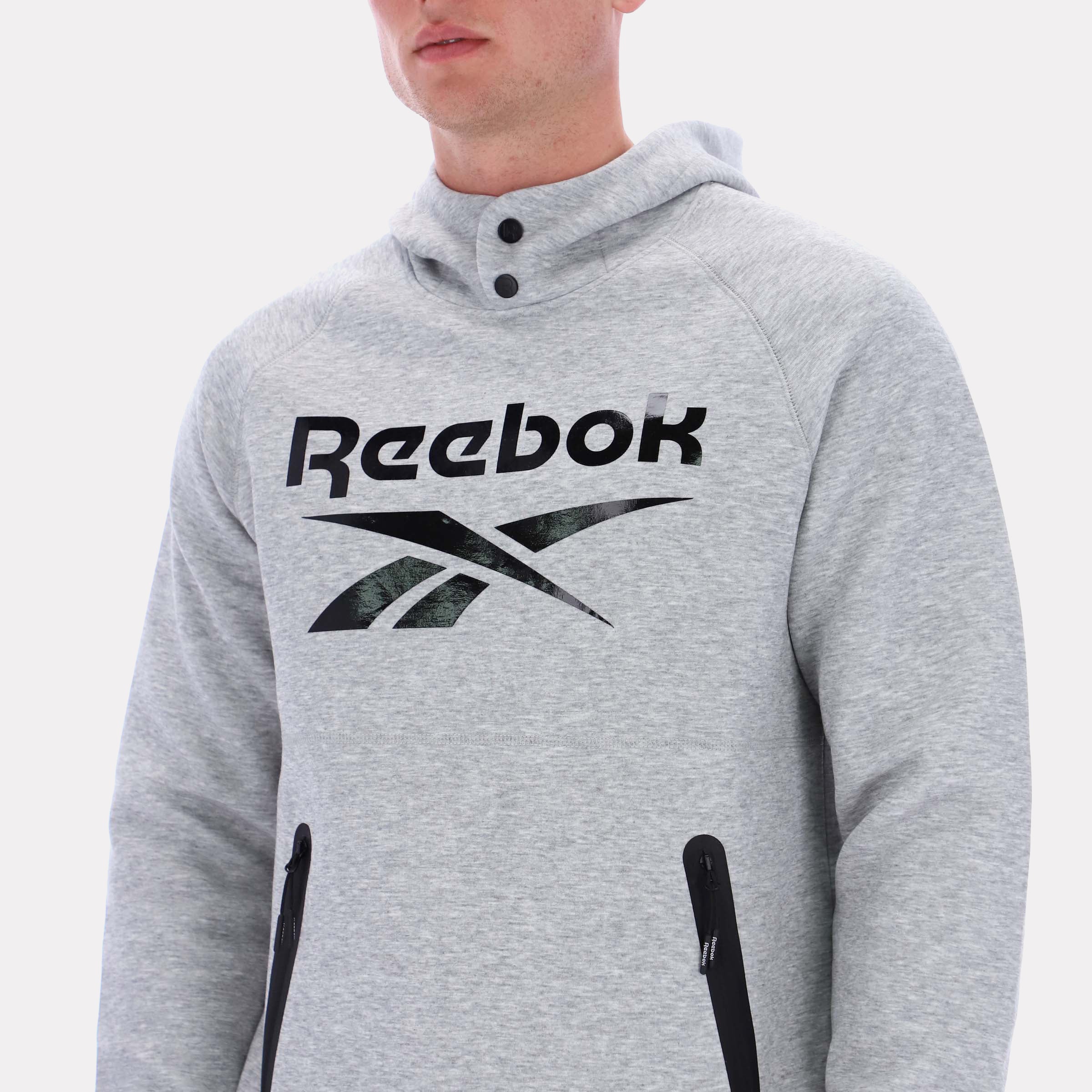 Reebok Men's Overhead Hoody Fleece  Reg In Grey